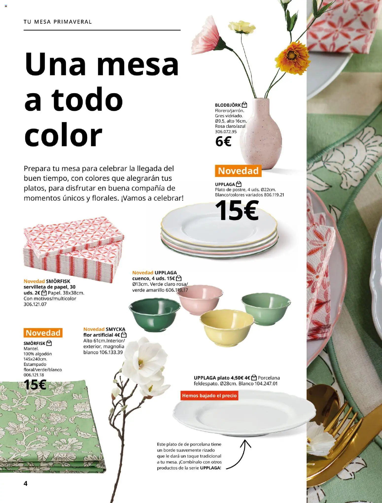 IKEA - Colecciones de primaver │ válido desde el 01/01/2026 | Página: 4 | Productos: Algodón, Mesa