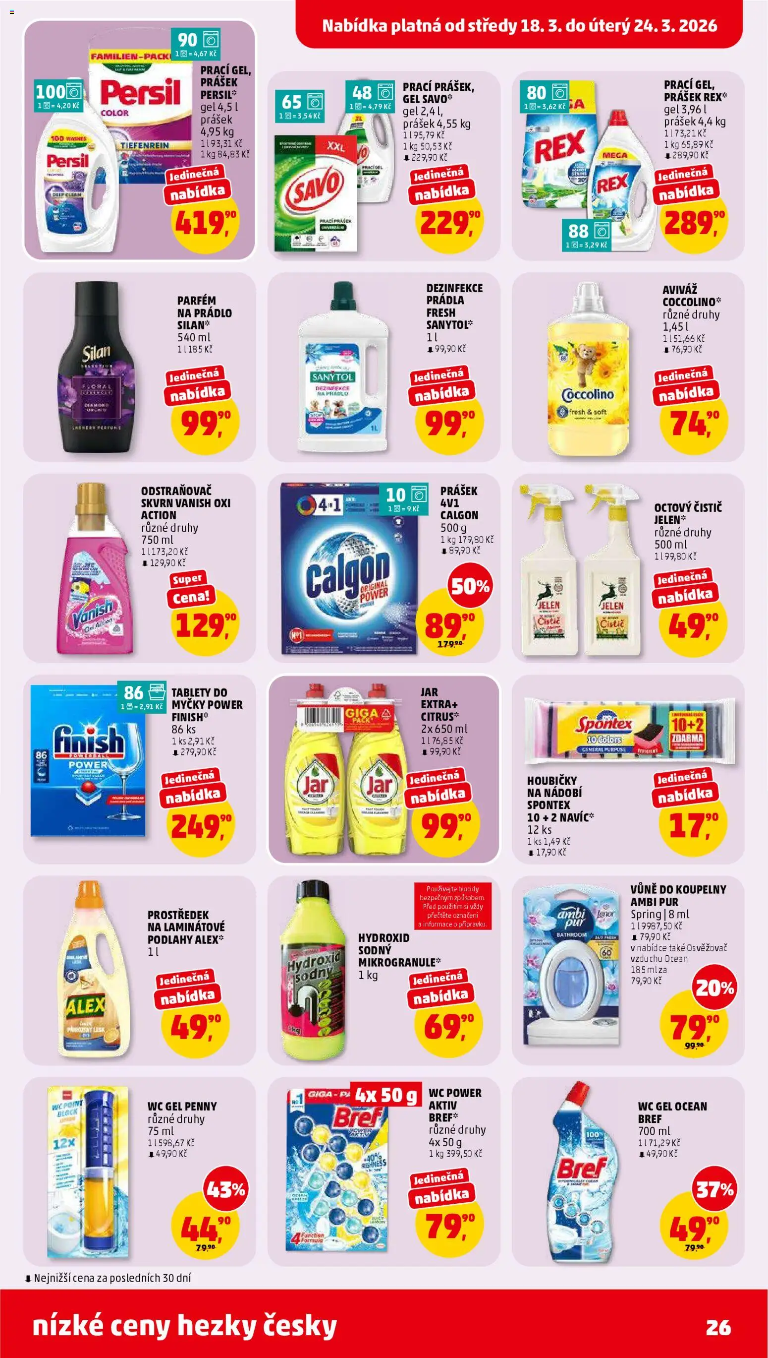 Penny Market leták od 18.03.2026 | Strana: 26 | Produkty: Dezinfekce na prádlo, Calgon, Wc, Vanish