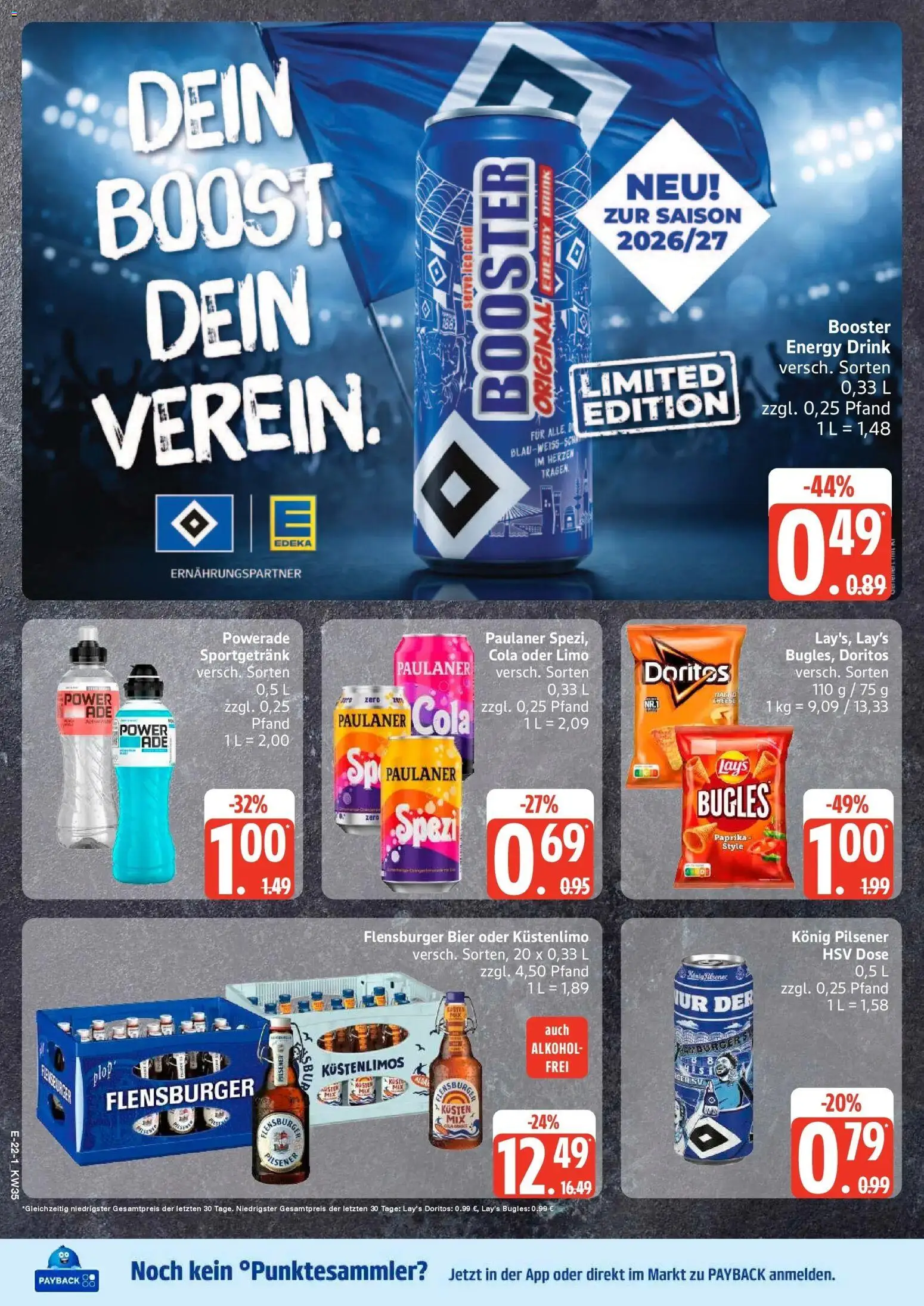 Edeka Prospekt Ratzeburg (ab 24.08.2026) » Angebote Online | Seite: 26 | Produkte: Konig pilsener, Energy, Bier, Flensburger