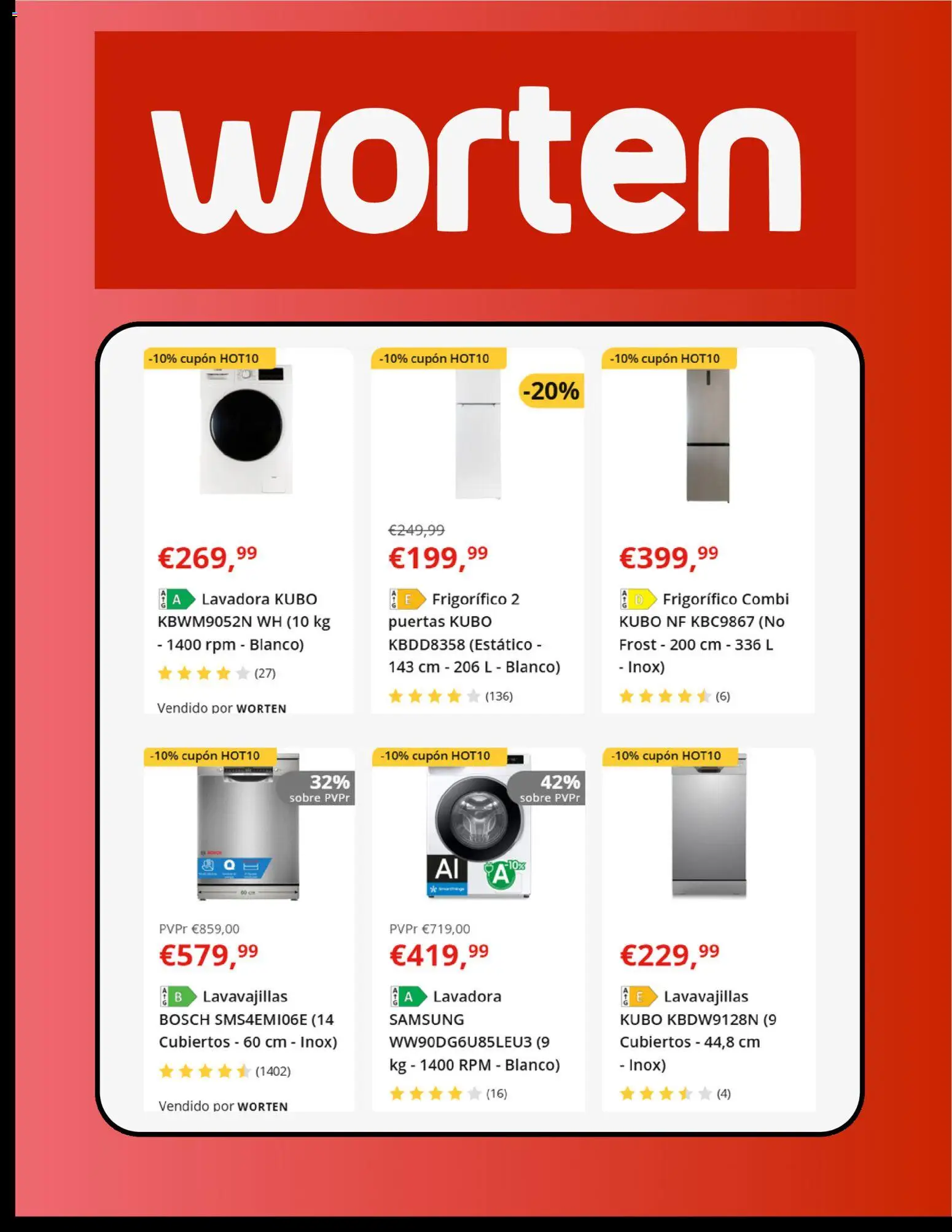 Worten folleto │ válido desde el 23/06/2026 | Página: 2 | Productos: Lavadora, Lavavajillas, Combi