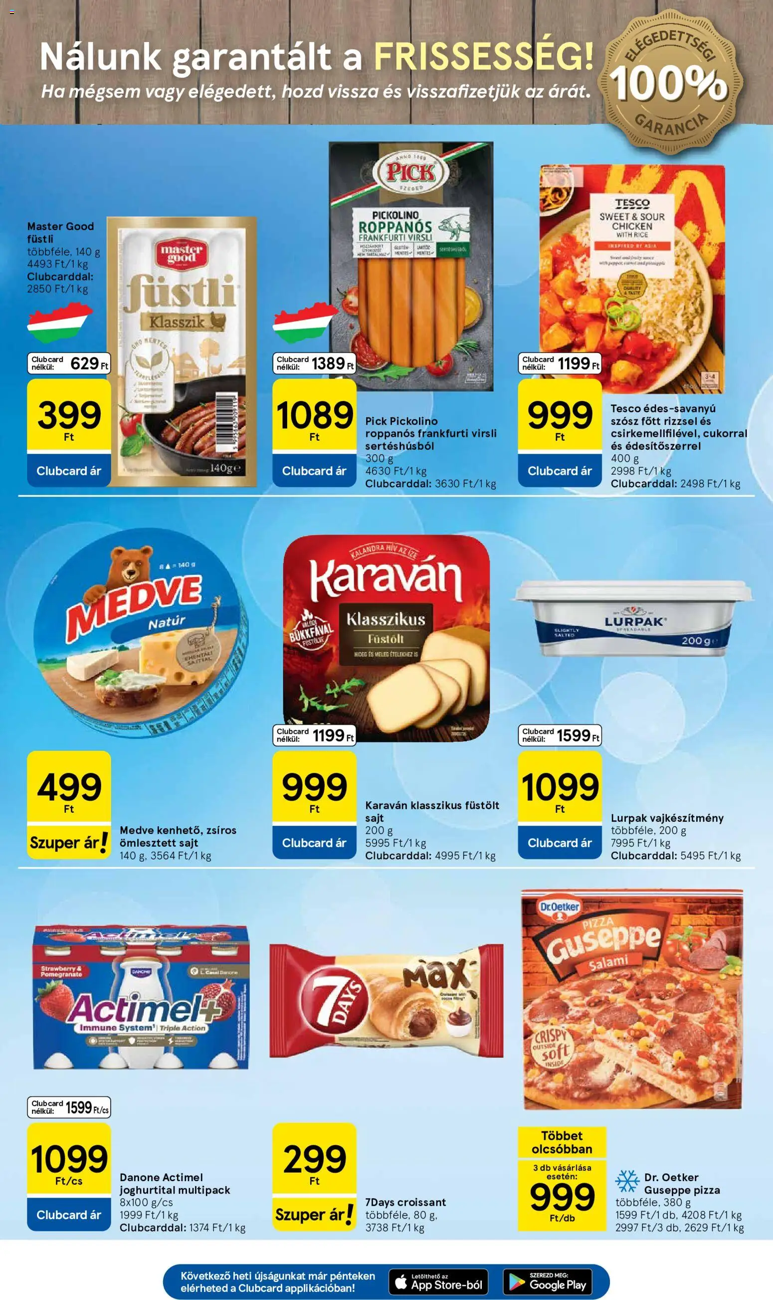 Tesco akciós ujság - amely érvényes a következő dátumtól: 2026.10.21. | Oldal: 3 | Termékek: Virsli, Füstölt sajt, Sajt, 7days