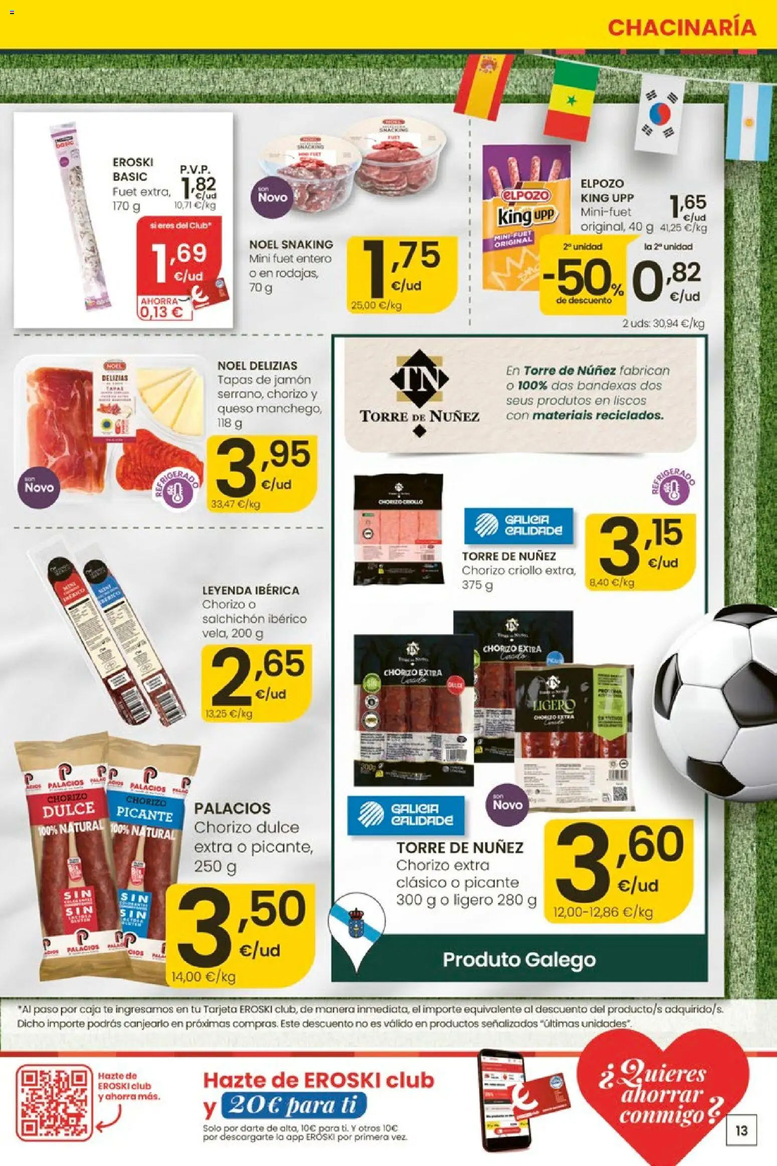 Eroski Ofertóns de verán │ válido desde el 11.06.2026 | Página: 13 | Productos: Queso, Jamón, Té, Caja