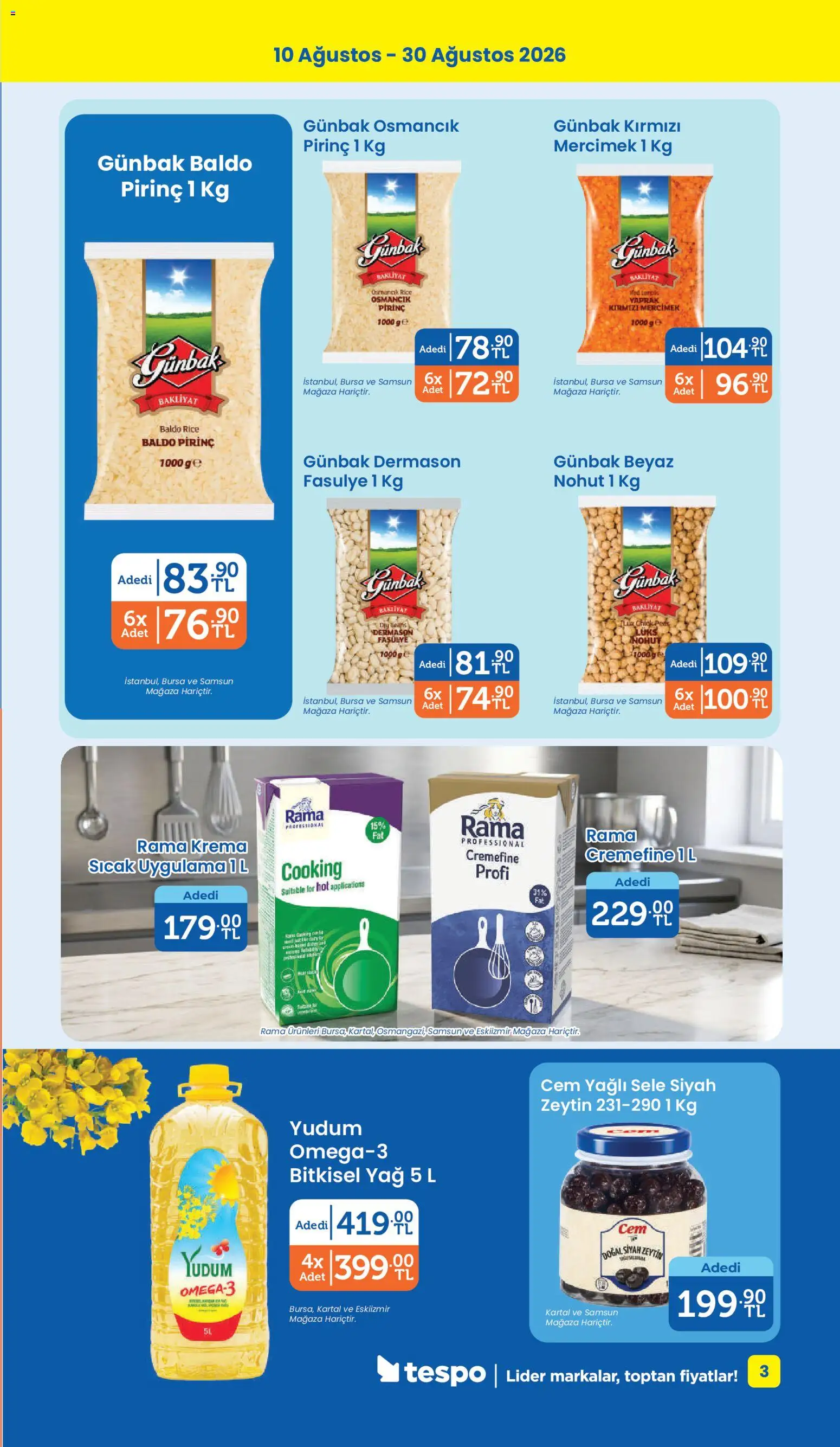 Tespo Katalog - 10 Ağustos 2026 tarihinden itibaren geçerlidir | Sayfa: 3 | Ürünler: Bitkisel yağ, Mercimek, Yağ, Zeytin