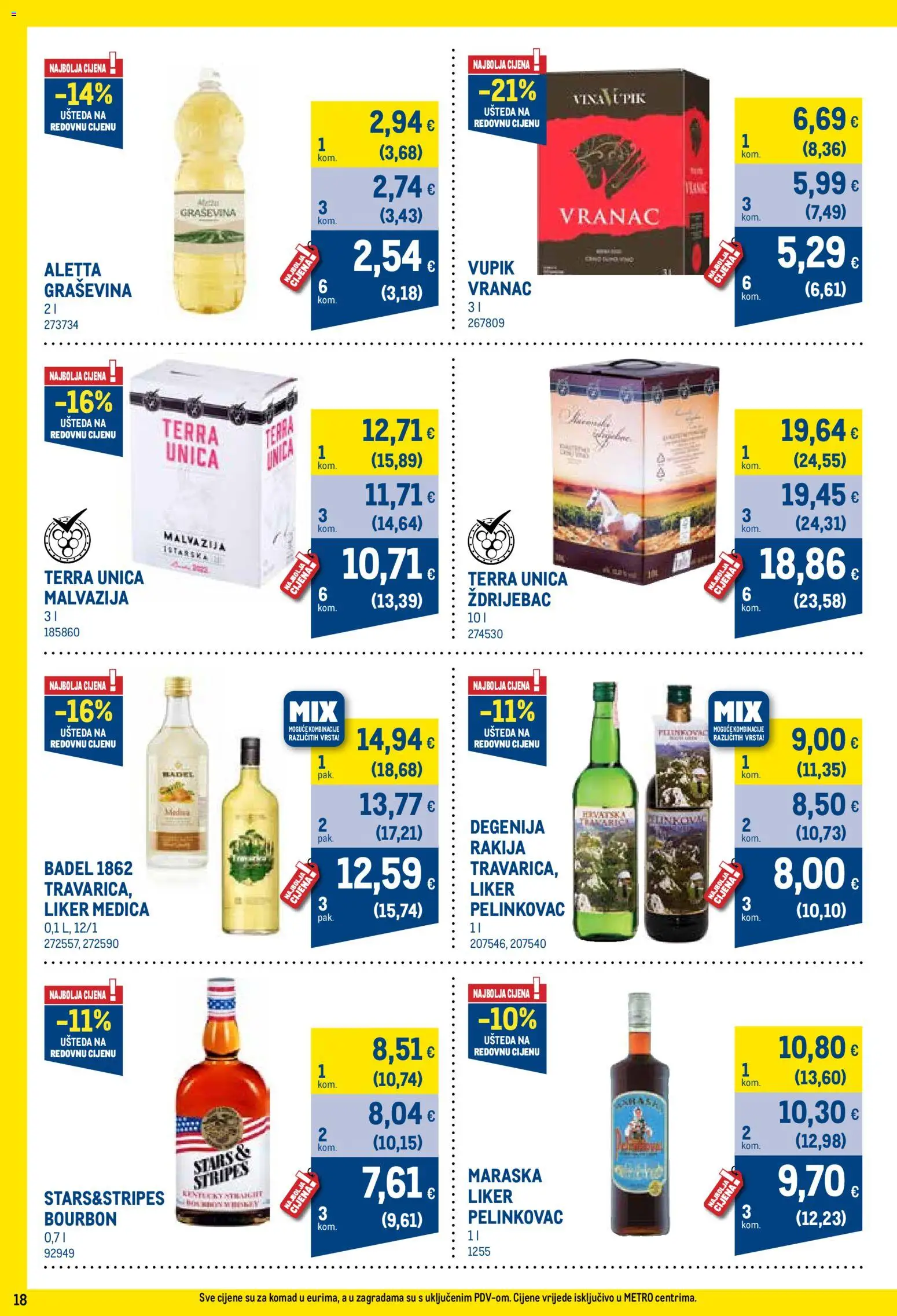 Metro katalog | vrijedi od 01.07.2026 | Stranica: 18 | Proizvodi: Pelinkovac, Liker, Rakija