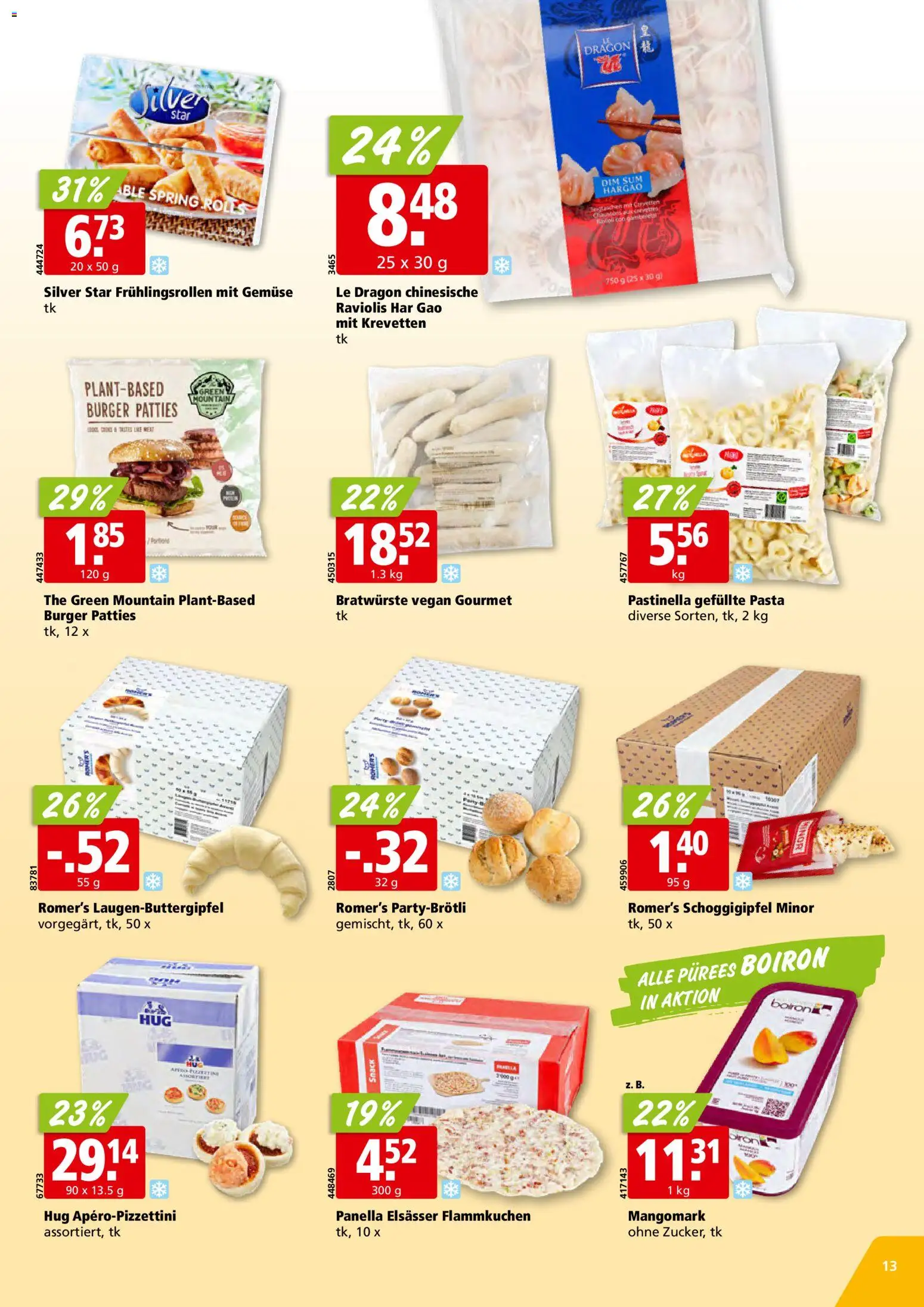 Aligro aktionen Schlieren, Gossau SG, Frauenfeld, Rapperswil-Jona, Sargans, Bern – gültig ab 15.06.2026 | Seite: 13 | Produkte: Burger, Gemüse, Pasta