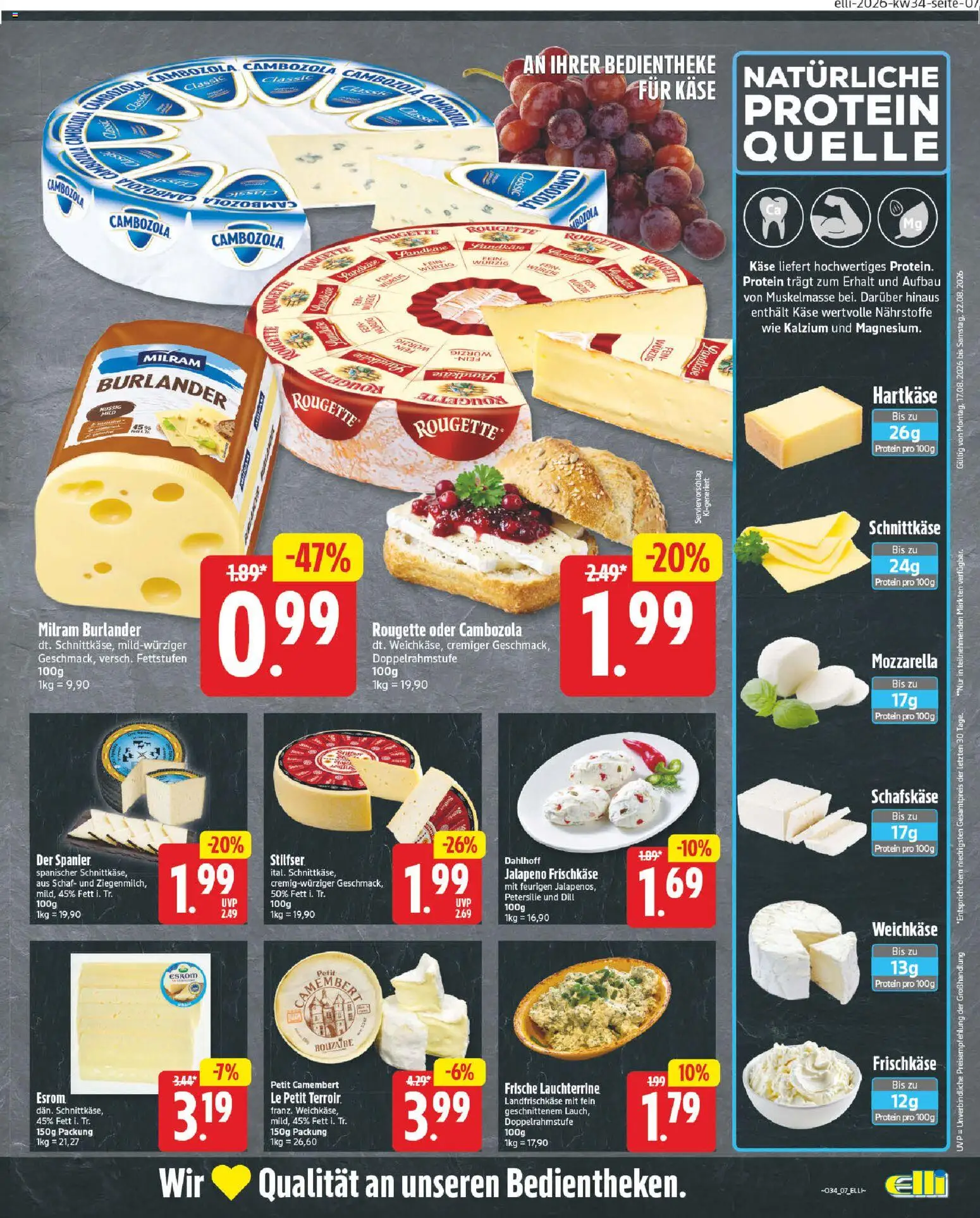 Elli Markt Prospekt Delbrück – gültig ab 17.08.2026 | Seite: 7 | Produkte: Mozzarella, Milram, Petersilie, Dill