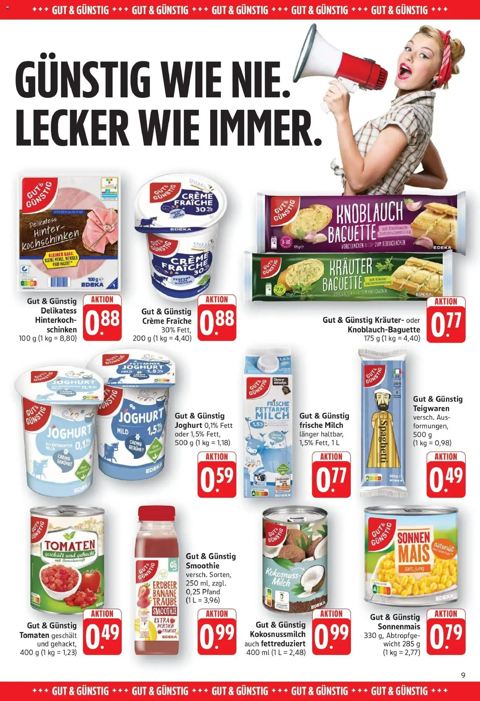 Edeka prospekt Pirmasens – gültig ab 26.05.2026 | Seite: 9 | Produkte: Baguette, Tomaten, Knoblauch, Schinken
