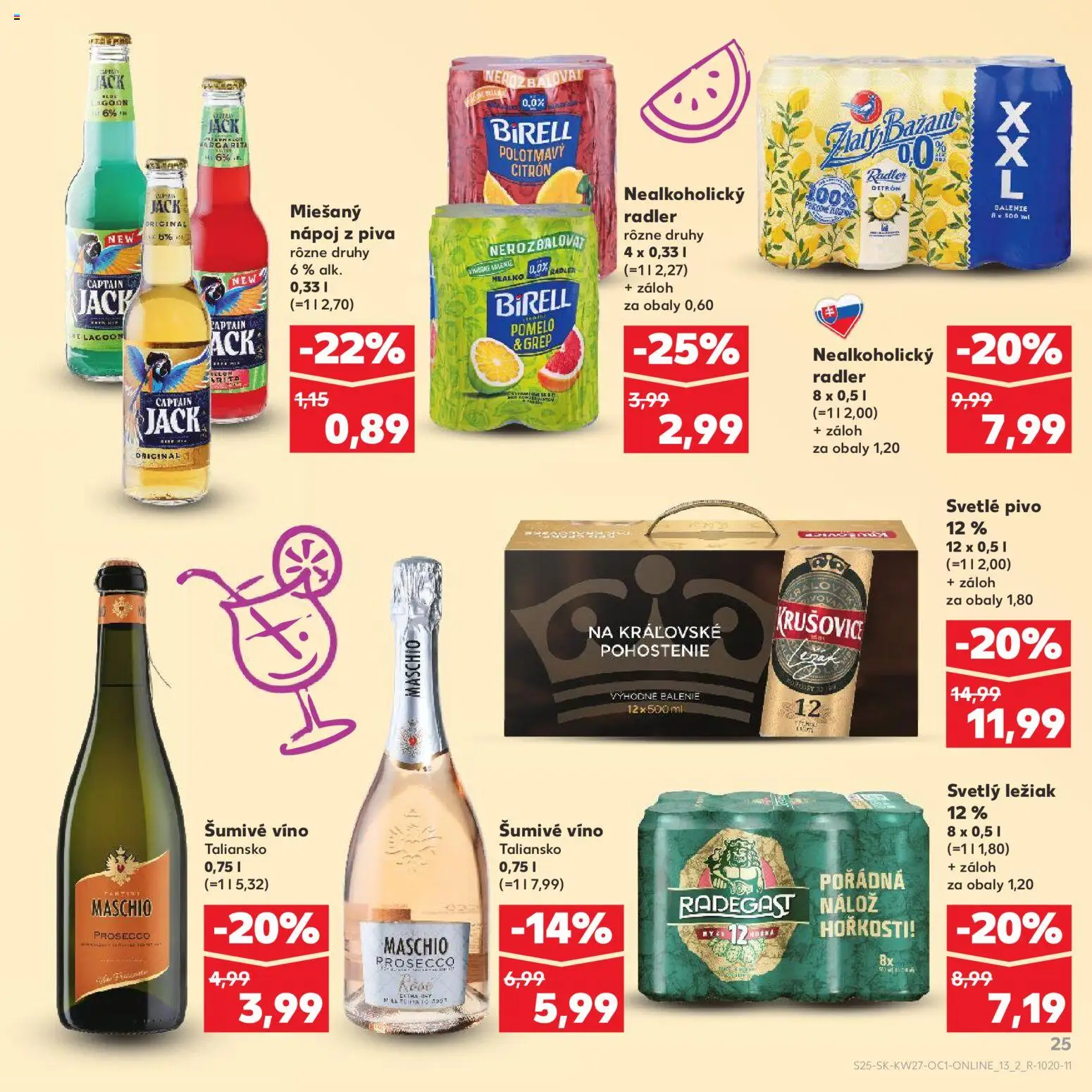 Kaufland SK akciós ujság - amely érvényes a következő dátumtól: 2026.07.01. | Oldal: 25 | Termékek: Radler, Pomelo, Krusovice