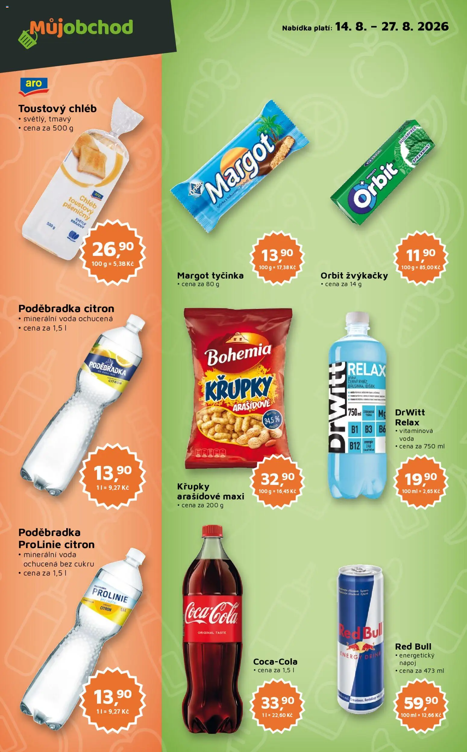 Můj obchod leták - Brand od 14.08.2026 | Strana: 3 | Produkty: Poděbradka, Energetický nápoj, Poděbradka ProLinie, Křupky