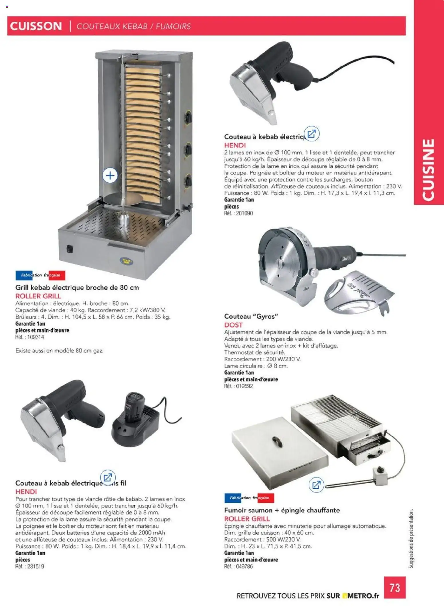 {H1} | Page: 73 | Produits: Gyros, Poids, Alimentation, Viande