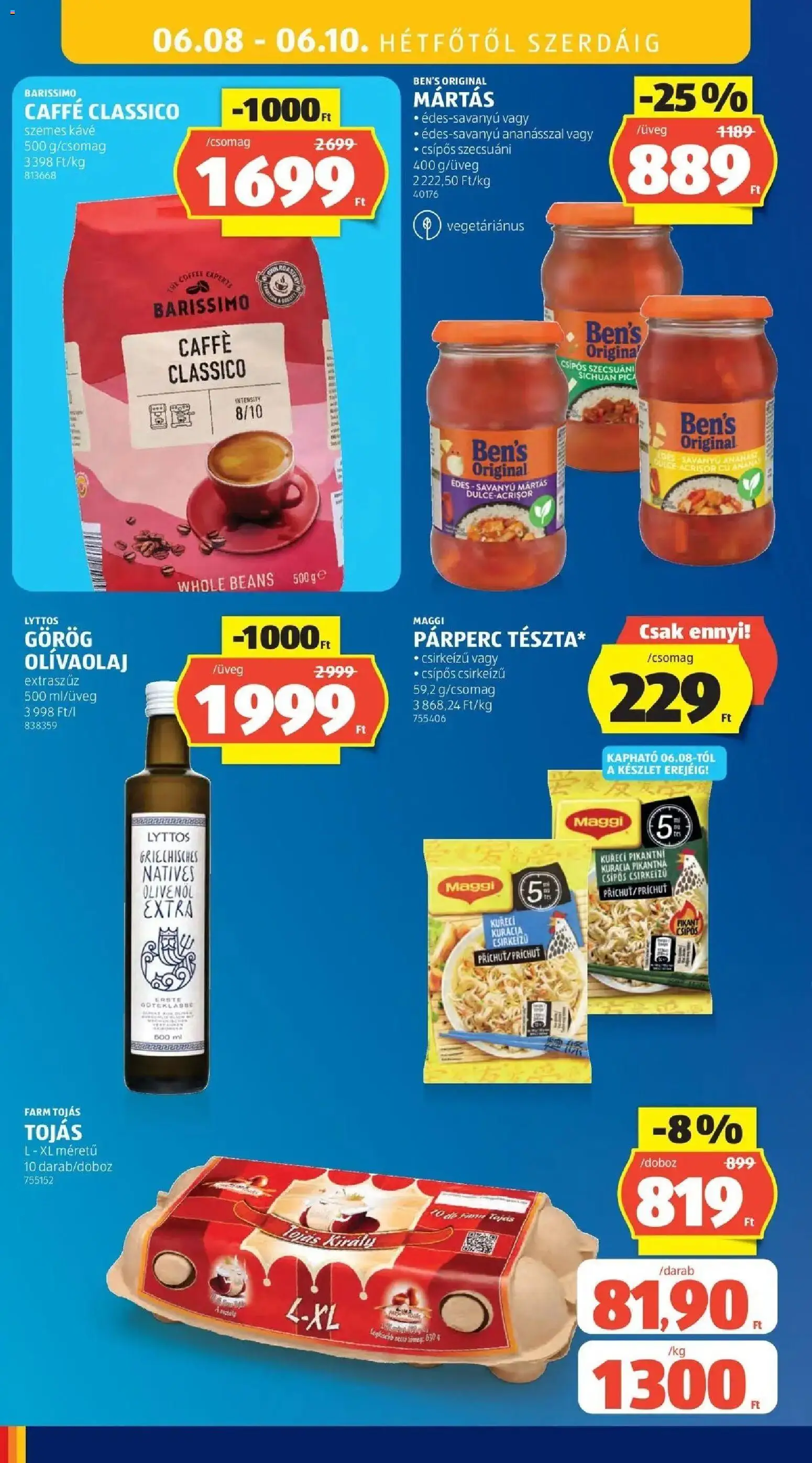 Aldi akciós ujság - amely érvényes a következő dátumtól: 04.06.2026 | Oldal: 36 | Termékek: Maggi, Kávé, Szemes kávé, Olívaolaj