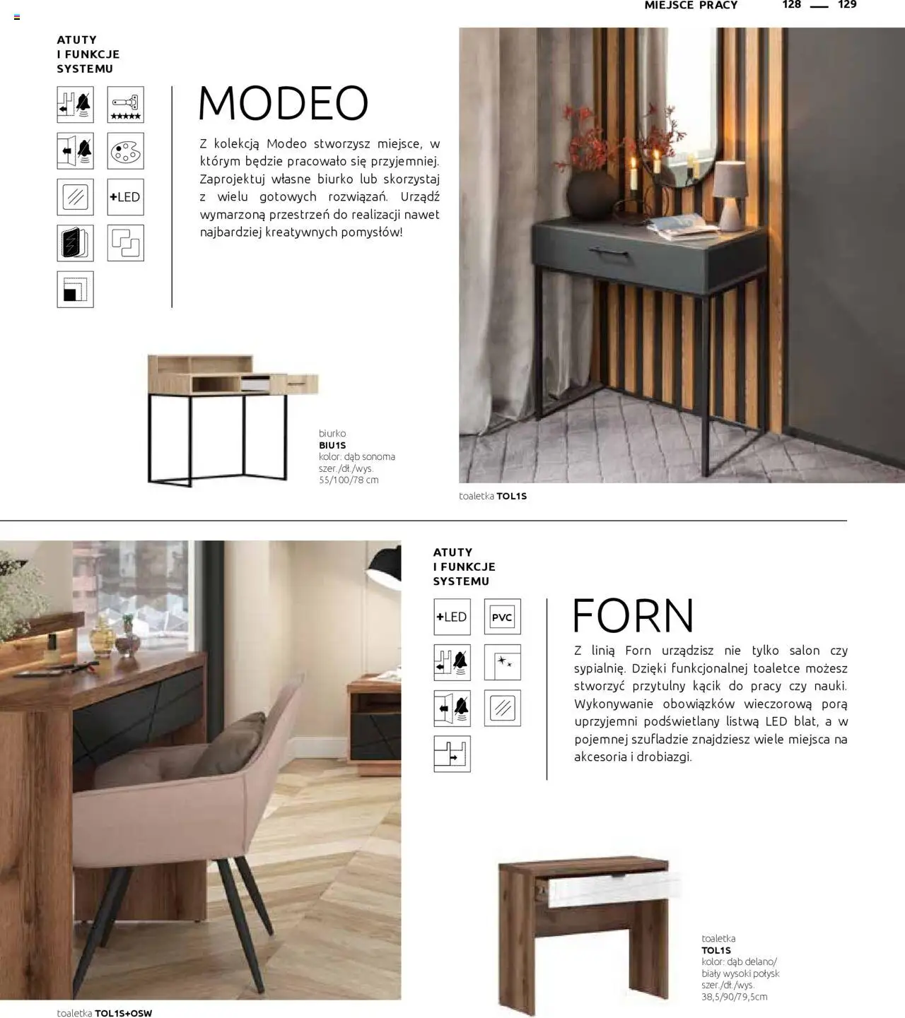 Black Red White Gazetka - Katalog rodzinnych wnętrz od 24.05.2024 | Strona: 129 | Produkty: Biurko, Toaletka