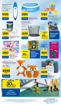 Tesco aktuális akciós újság - amely érvényes a következő dátumtól: 11.06.2026 | Oldal: 15 | Termékek: Játék, Plüss, Társasjáték, Trambulin