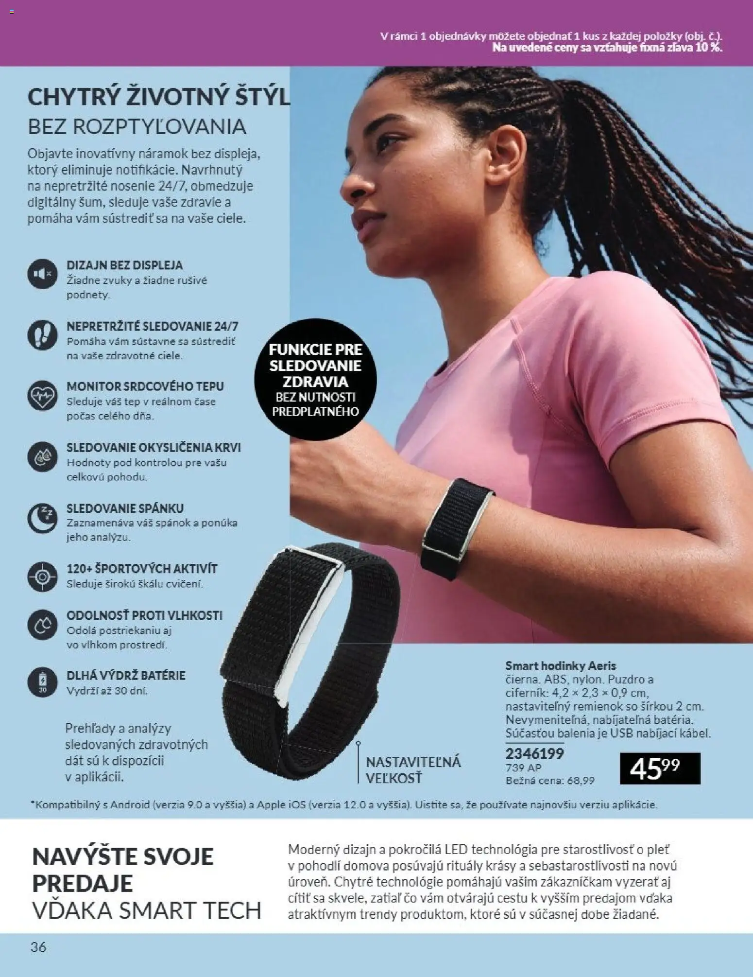 Nové Avon akcie – leták je platný od 01.08.2026 | Strana: 36 | Produkty: Monitor, Smart hodinky, Hodinky, Batérie