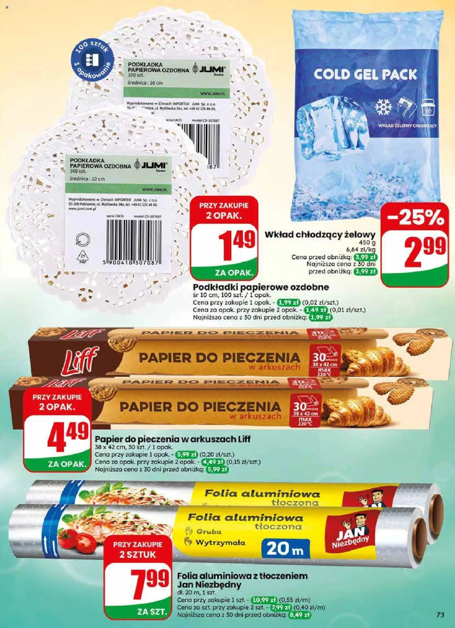 Dino gazetka od 17.06.2026 | Strona: 73 | Produkty: Myśliwska, Papier do pieczenia