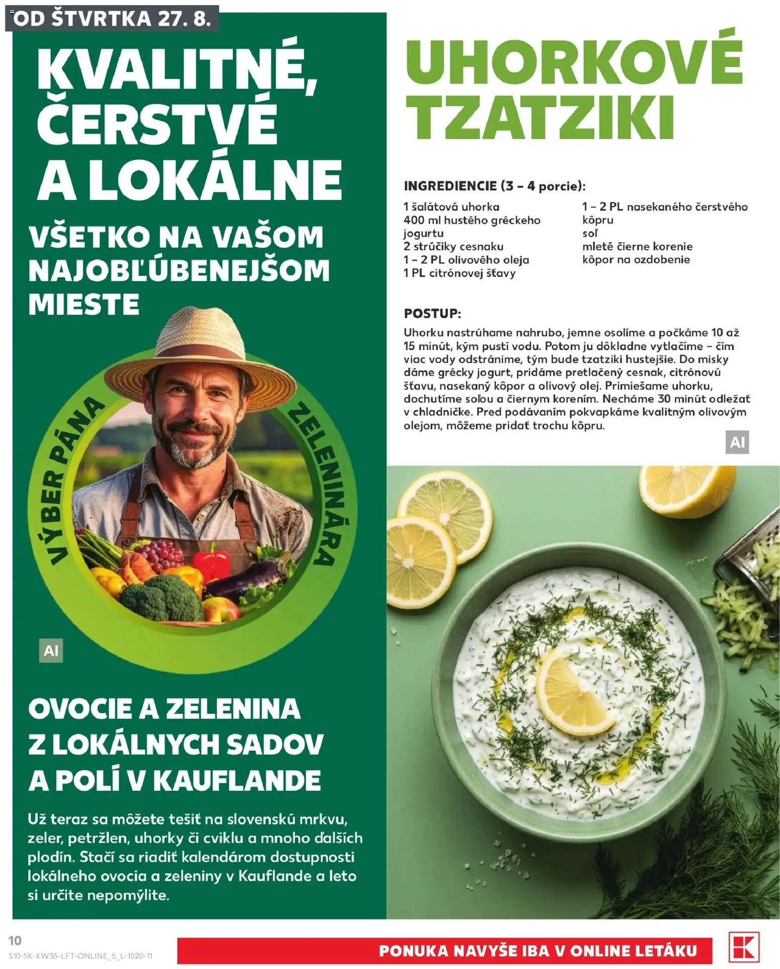 Nové Kaufland akcie – leták je platný od 27.08.2026 | Strana: 10 | Produkty: Korenie, Uhorky, Šalátová uhorka, Ovocie