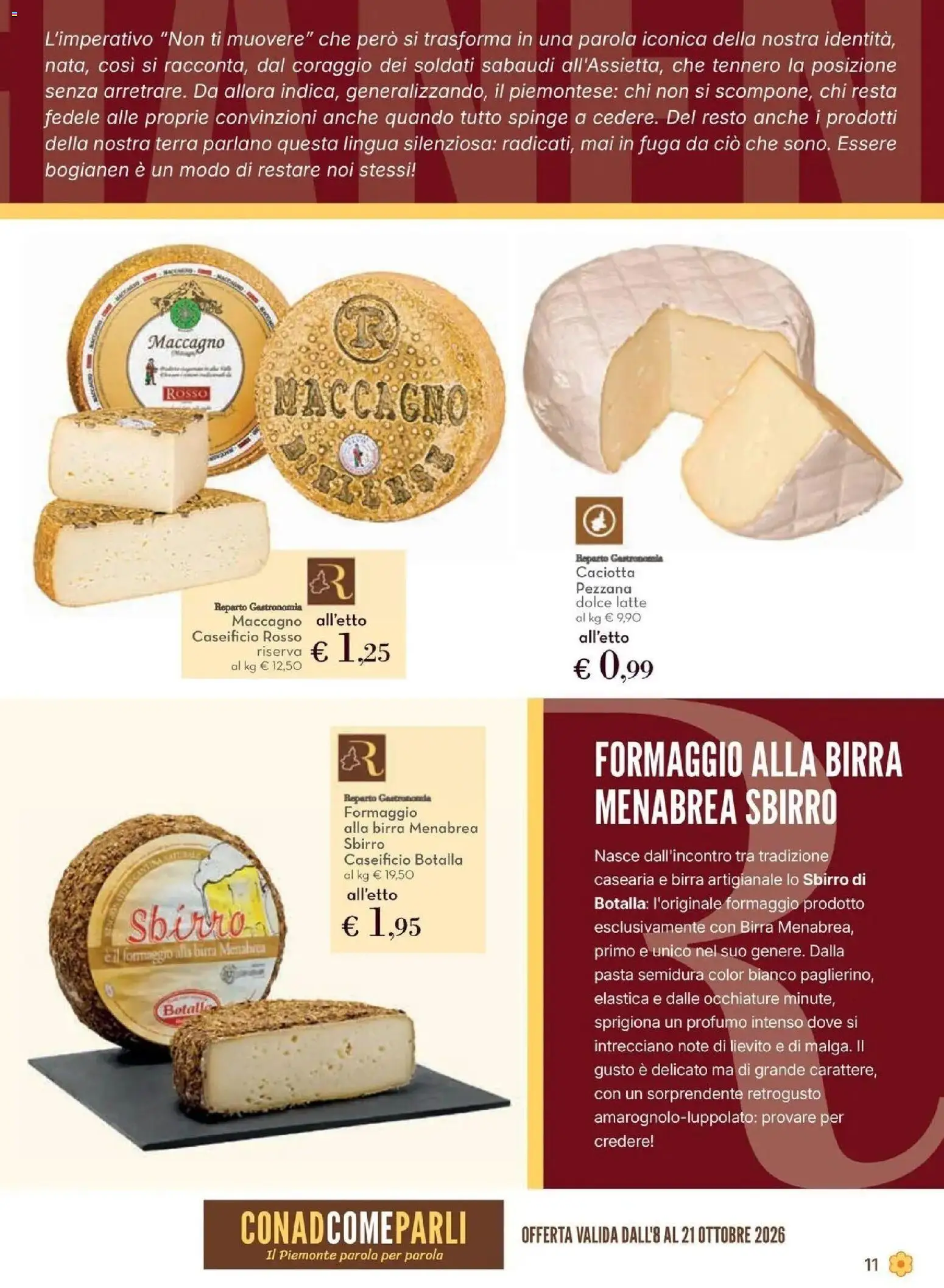 Anteprima volantino Conad dal 08/10/2026 prossima settimana | Pagina: 11 | Prodotti: Birra, Latte, Formaggio, Terra