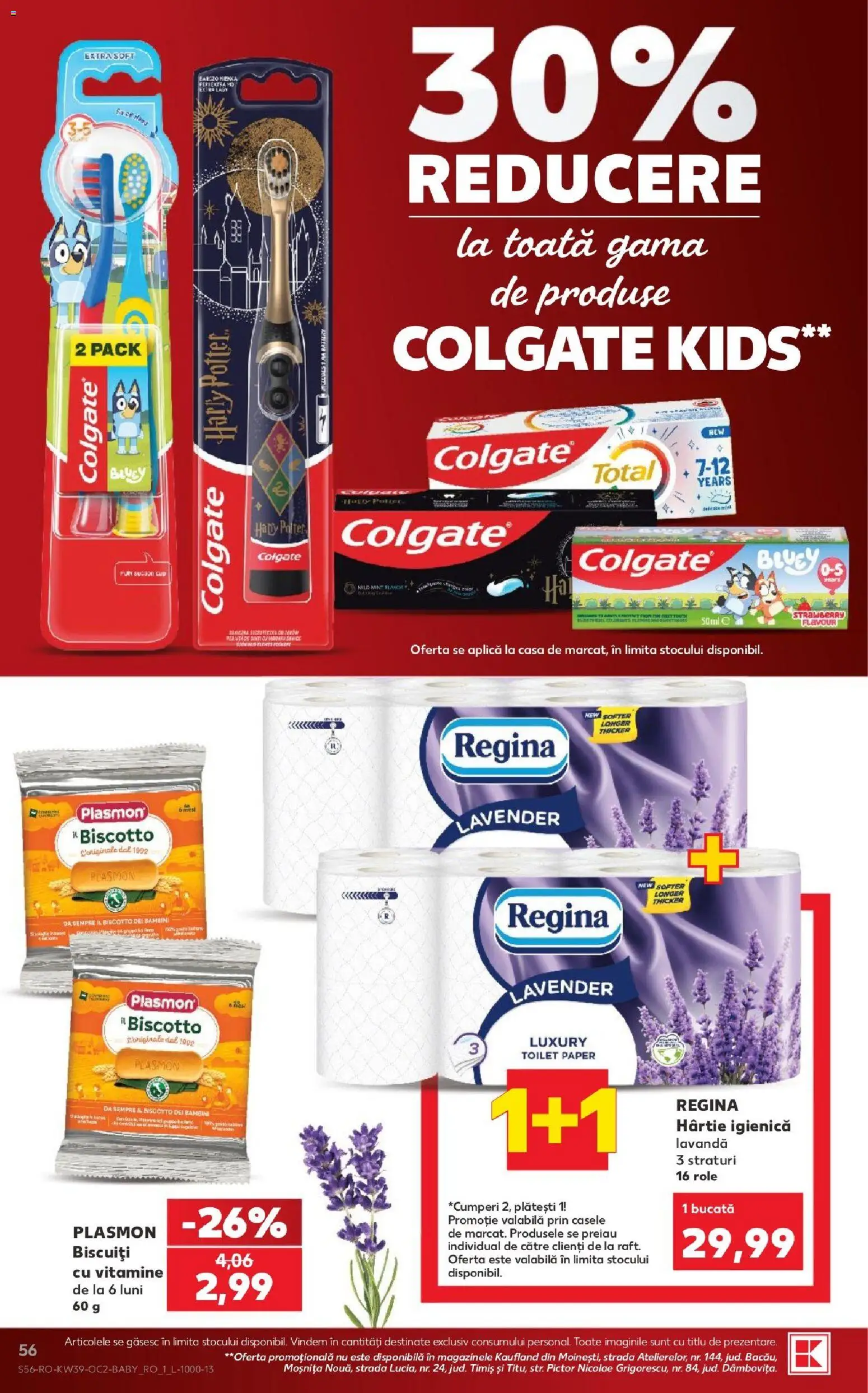 Kaufland RO akciós ujság - amely érvényes a következő dátumtól: 2026.09.23. | Oldal: 56 | Termékek: Colgate, Lé