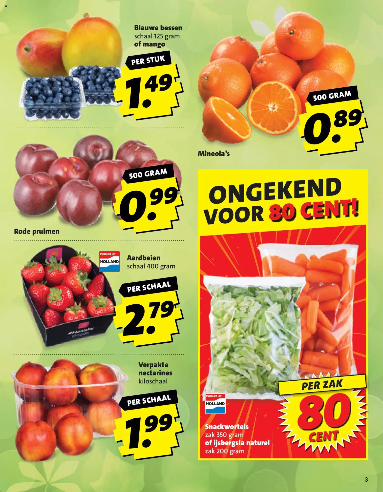 {H1} | Pagina: 3 | Producten: Aardbeien, Schaal, Pruimen, Mango