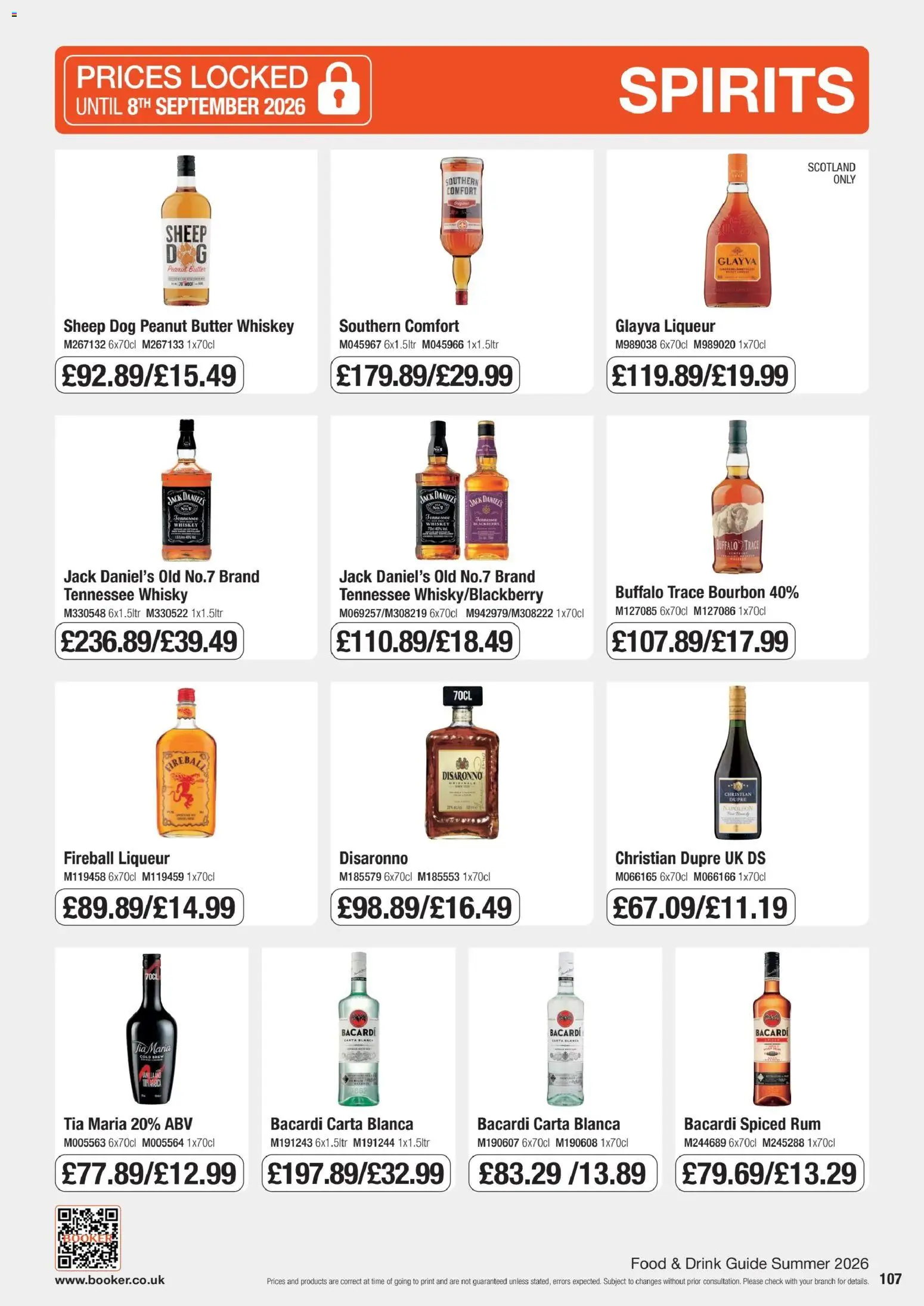 {H1} | Page: 107 | Products: Rum, Whiskey, Peanut butter, Peanut