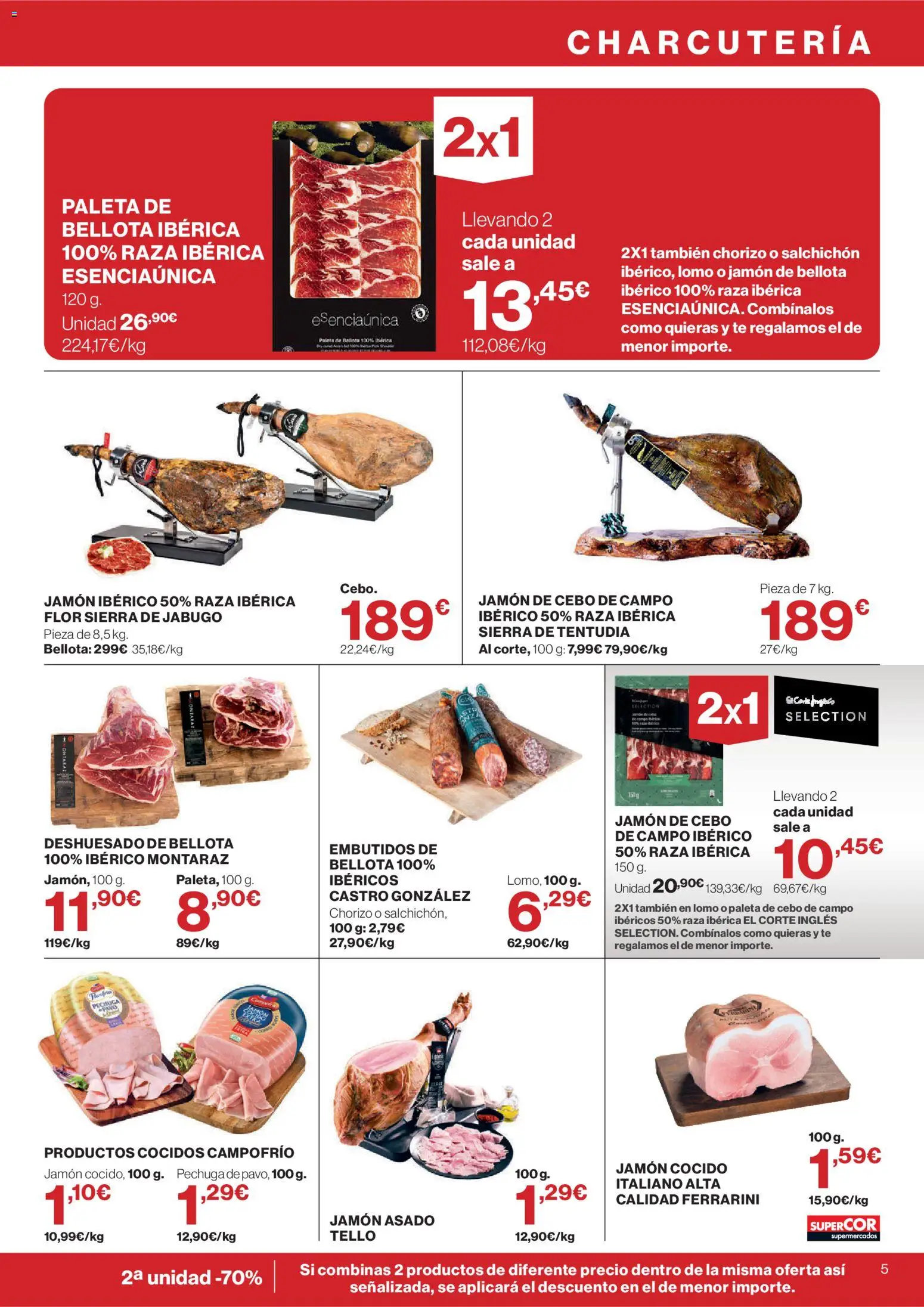 Supercor folleto │ válido desde el 30/07/2026 | Página: 5 | Productos: Jamón ibérico, Jamón, Jamón cocido, Té