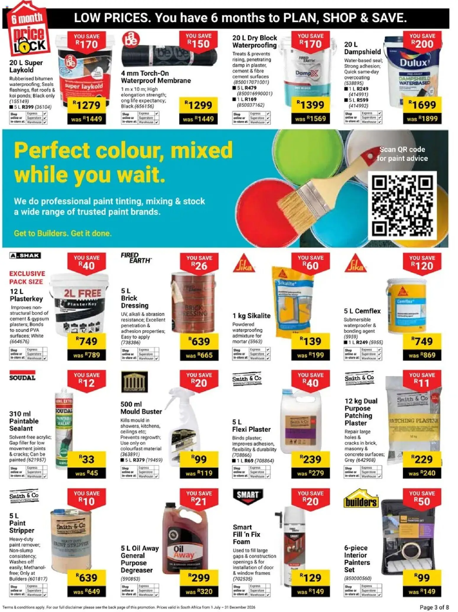 New Builders catalogue – valid from 01/07/2026 | Page: 3 | Products: Oil, Degreaser, Paint stripper, Cement