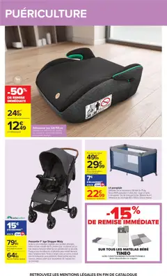 Carrefour - Prévisualisation de Lit parapluie, Lit parapluie. Utilisation de la naissance à 36 mois ou 15 kg. Tissus 100% polyester. 2 côtés filet. Léger et facile à transporter. Sac de transport inclus. Matelas fourni. Dimension de couchage 60 x 120cm. Gris ou marine. valide à partir de 21/07/2026 | Page: 53