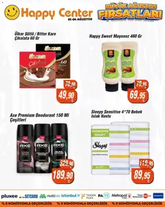 01 Ağustos 2026 tarihinden itibaren geçerli olan Happy Center kataloğu önizlemesi | Sayfa: 11 | Ürünler: Deodorant, Çikolata, Mayonez