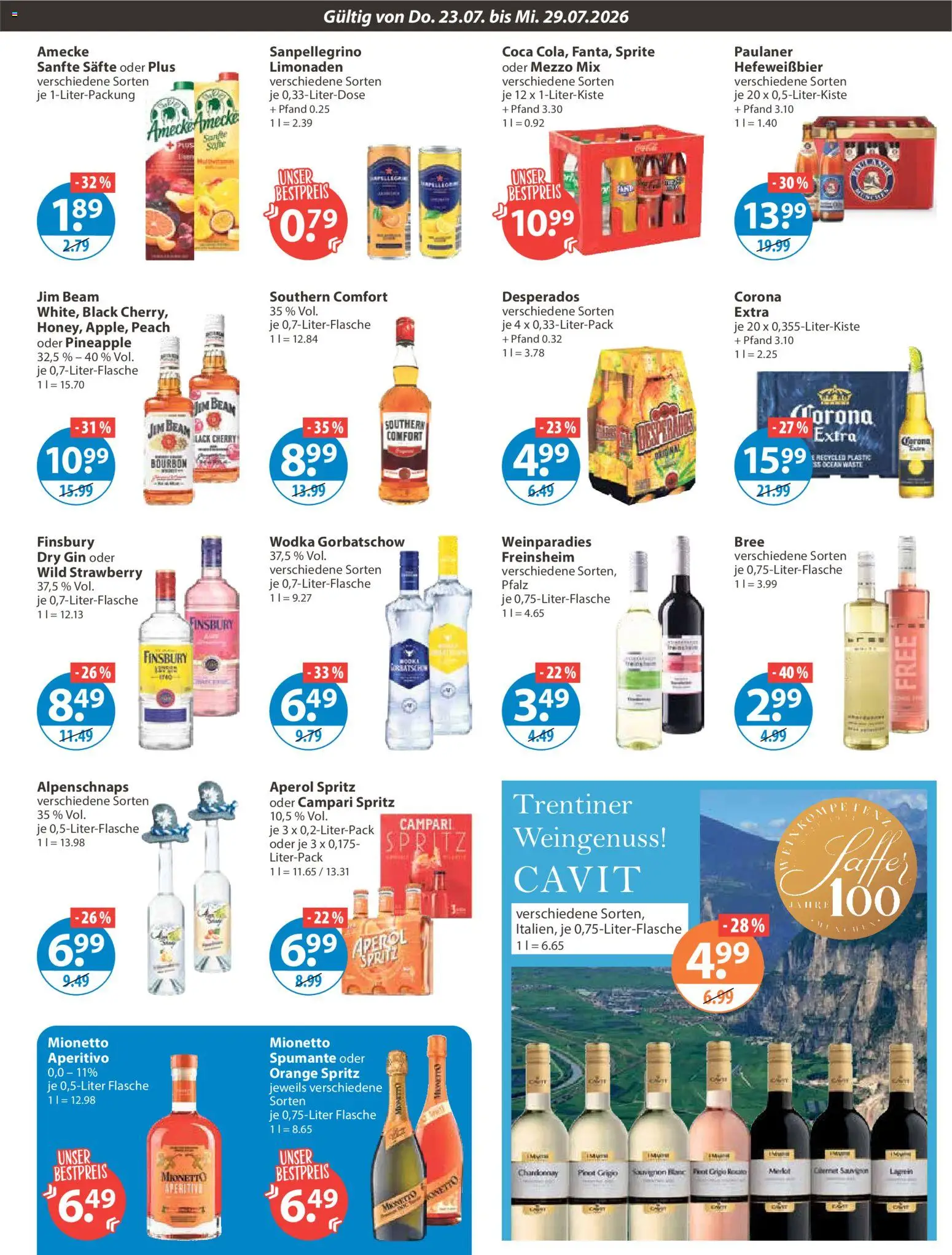 V-Markt Angebote – gültig ab 23.07.2026 | Seite: 9 | Produkte: Campari, Aperol, Gin, Wodka