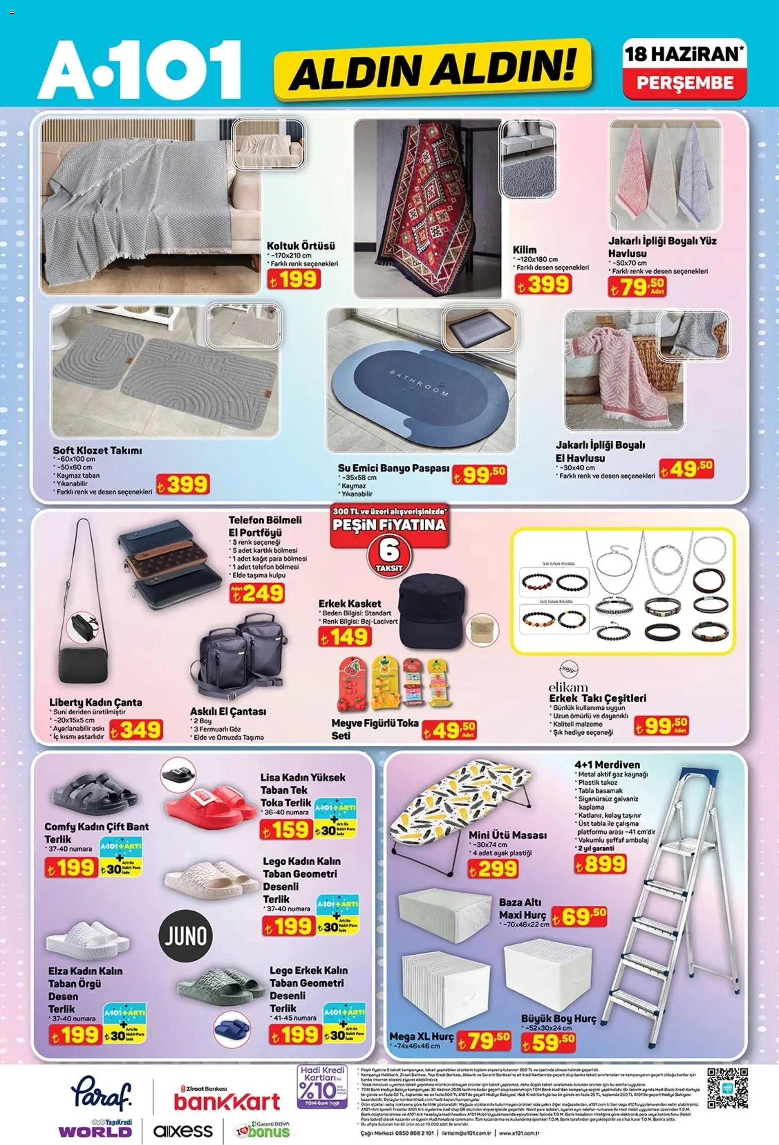 A101 - Katalog Aldın Aldın - 18.06.2026 tarihinden itibaren geçerlidir | Sayfa: 17 | Ürünler: Askı, Su, Bant, Ütü
