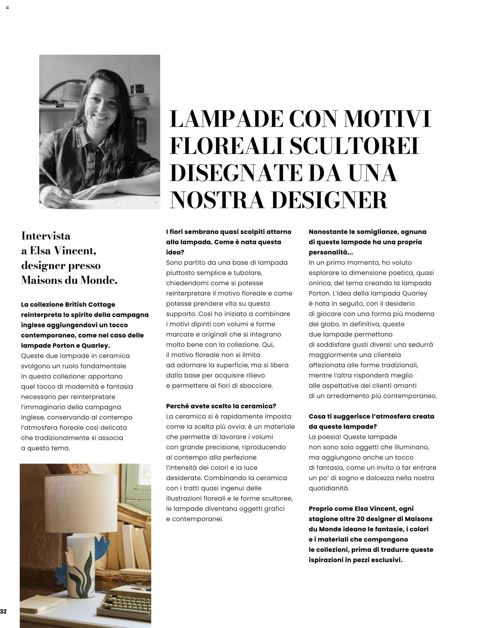 Volantino Maisons du Monde del 23/09/2026 | Pagina: 32 | Prodotti: Dolcezza, Fiori, Lampada