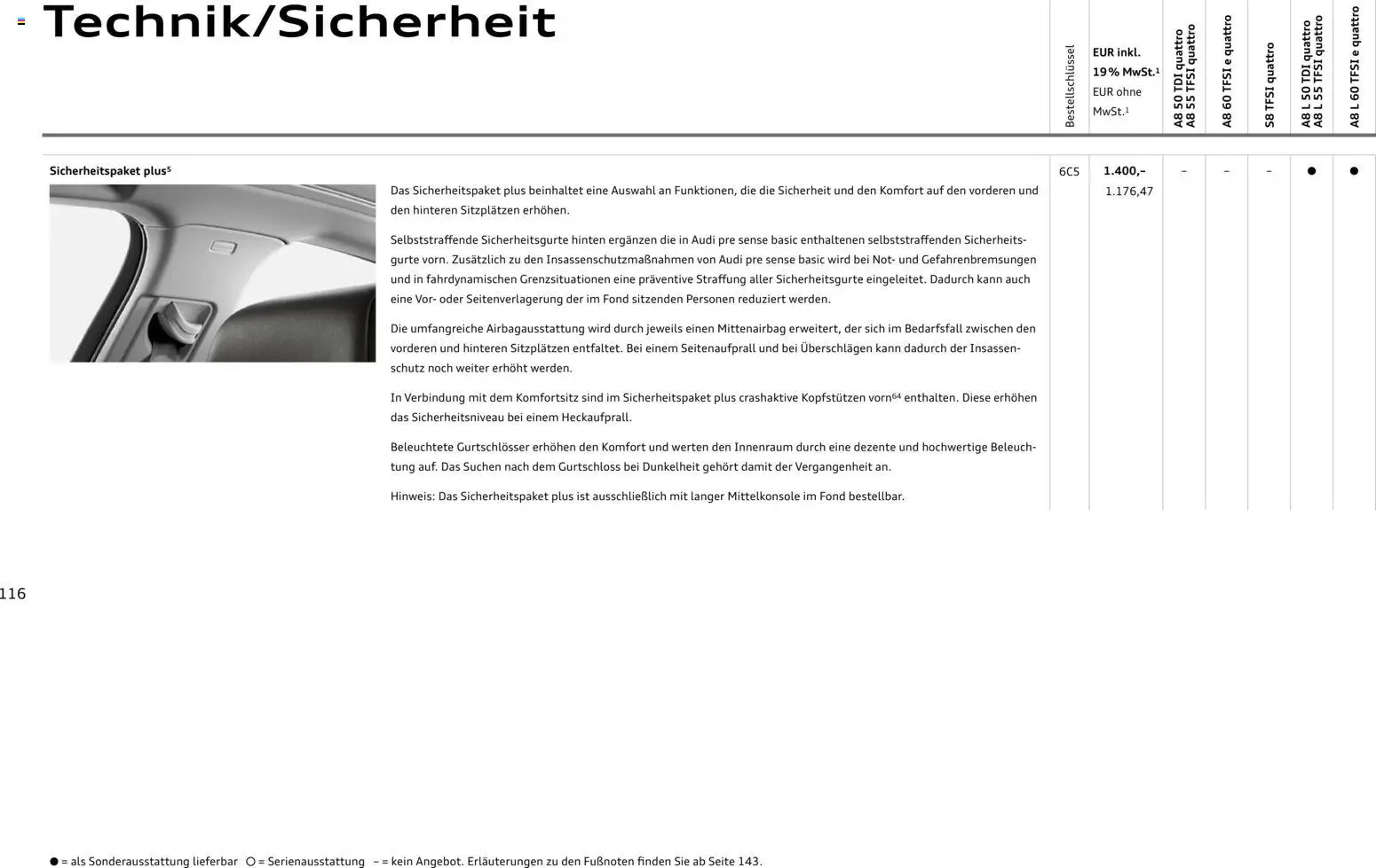 Audi A8 – gültig ab 28.10.2025 | Seite: 116