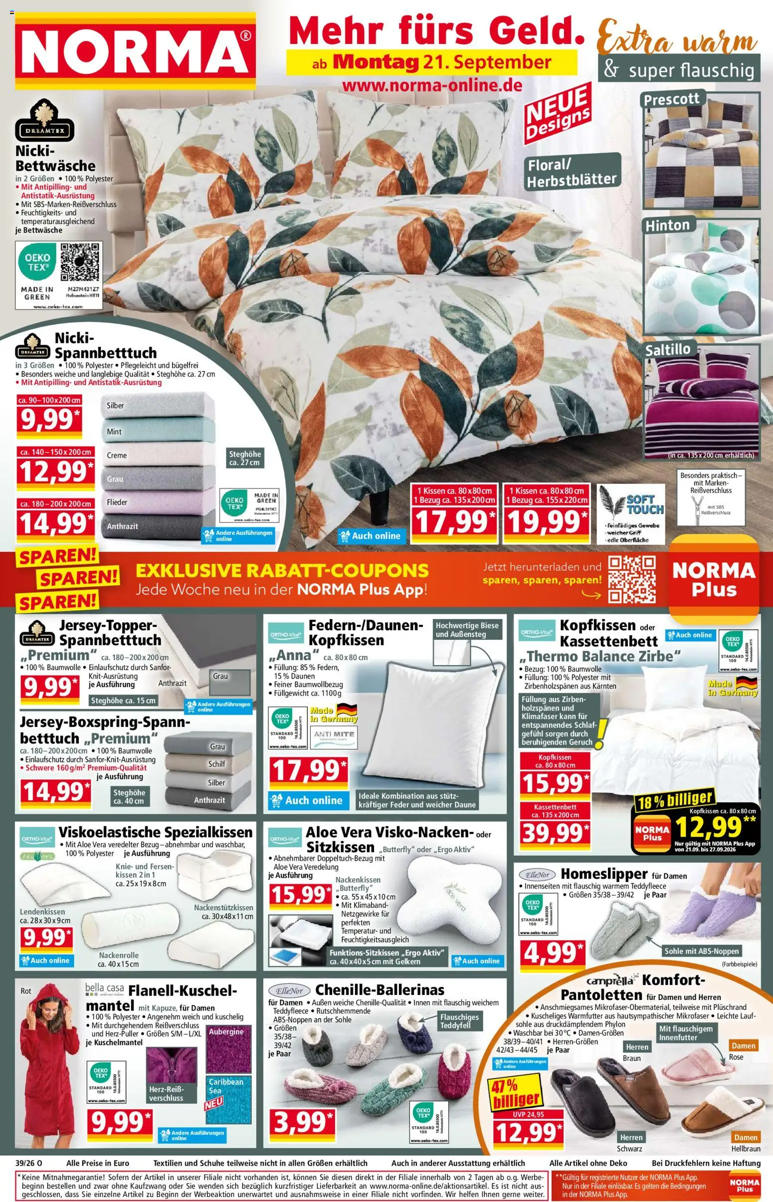 Norma Montag, 21. September Aktionspreise