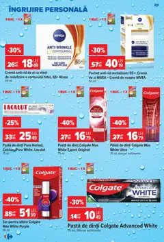 Ofertele Carrefour valabile de la 23.09.2026 | Pagină: 20 | Produse: Nivea, Cremă de noapte, Cremă, Pastă de dinți