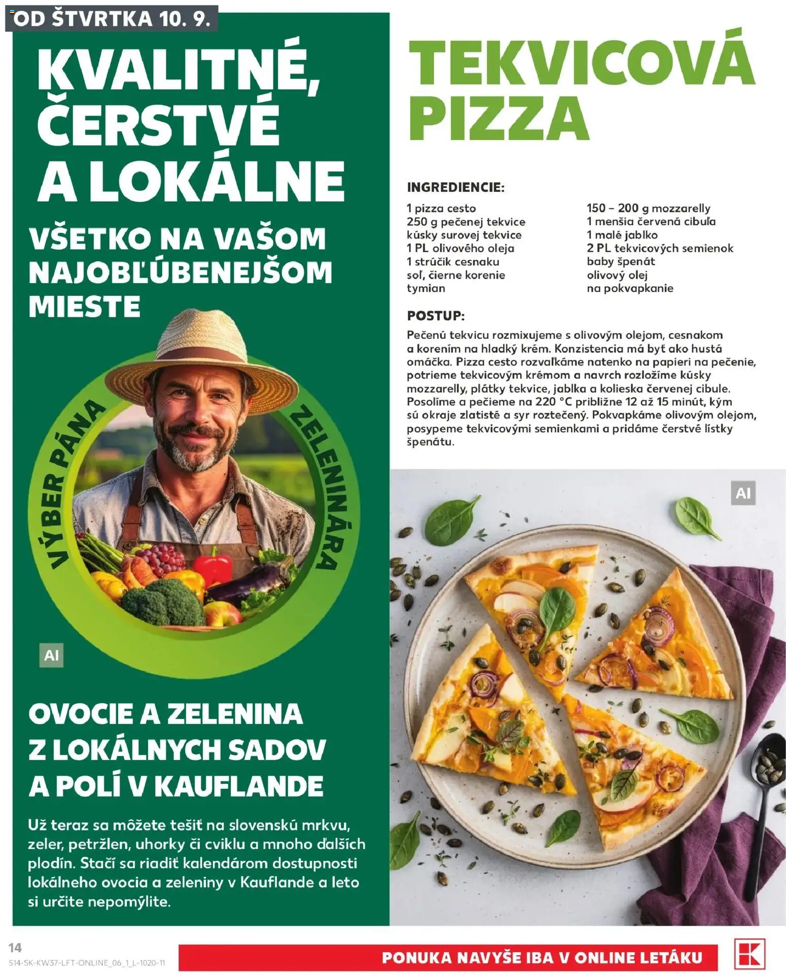 Nové Kaufland akcie – leták je platný od 10.09.2026 | Strana: 14 | Produkty: Olej, Zelenina, Uhorky, Ovocie