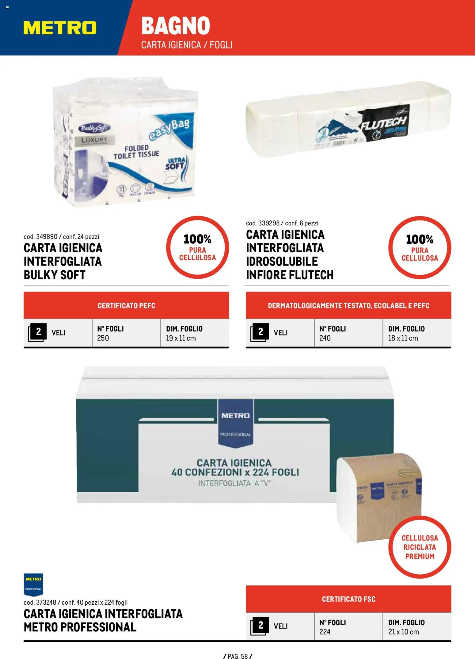 Volantino Metro del 07.01.2026 | Pagina: 58 | Prodotti: Carta igienica, Bagno