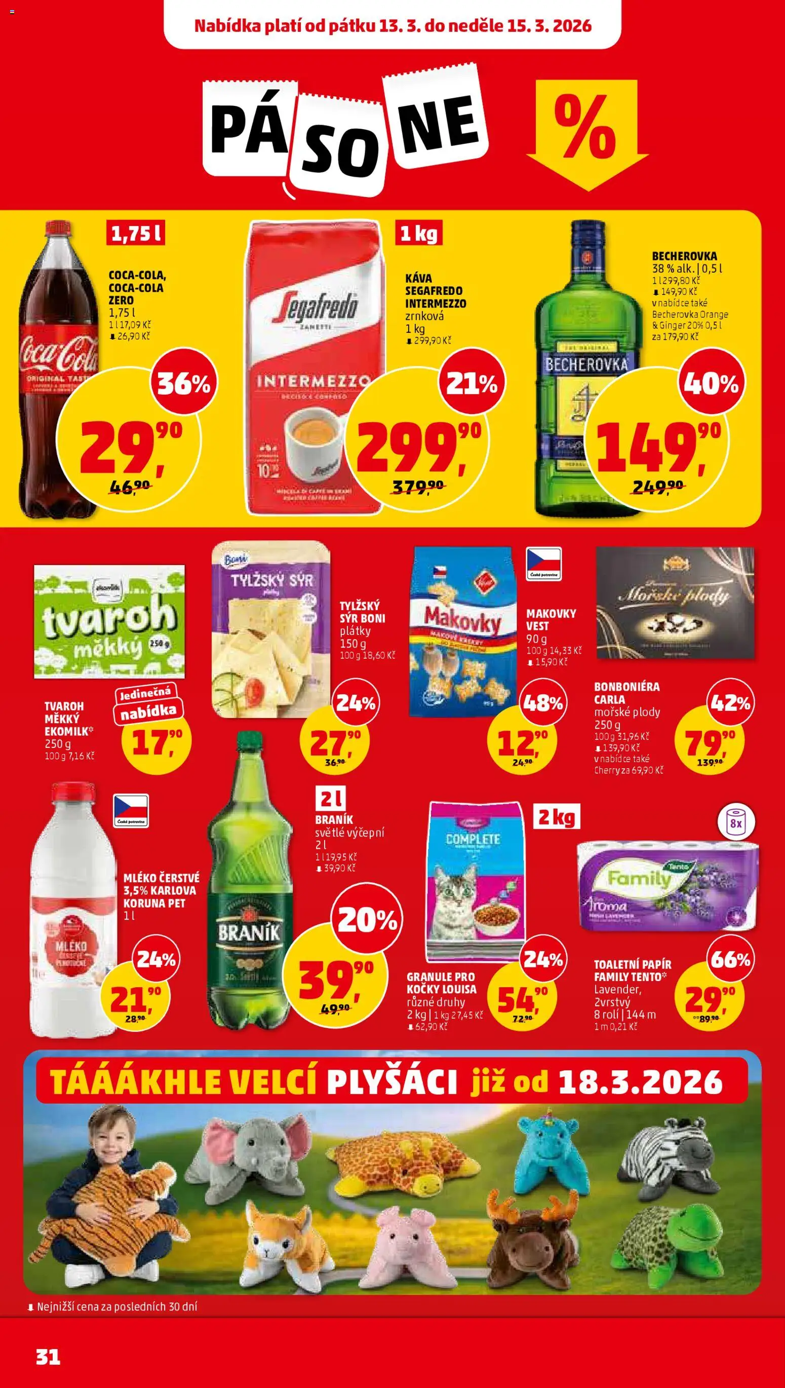 Penny Market leták od 11.03.2026 | Strana: 31 | Produkty: Bonboniéra, Toaletní papír, Coca cola, Segafredo