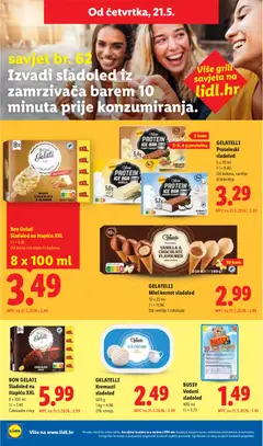 GELATELLI Proteinski sladoled, 5 x 70 ml, 1 l = 9.40, Od kokosa, vanilije ili kikirikija - Pregled kataloga iz trgovine Lidl, vrijedi od 18.05.2026 | Stranica: 54