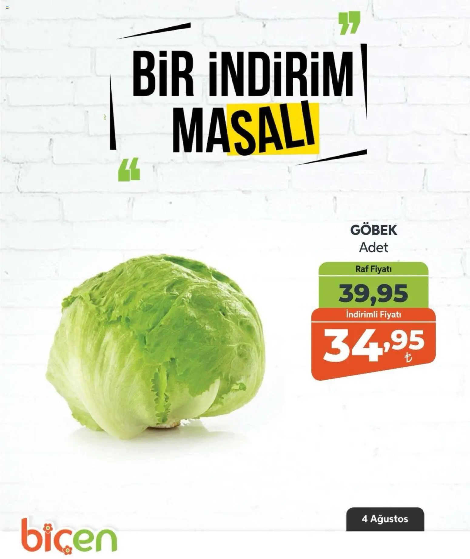 Biçen Market - Bir İndirim MaSalı - sebze - 04 Ağustos 2026 tarihinden itibaren geçerlidir | Sayfa: 2