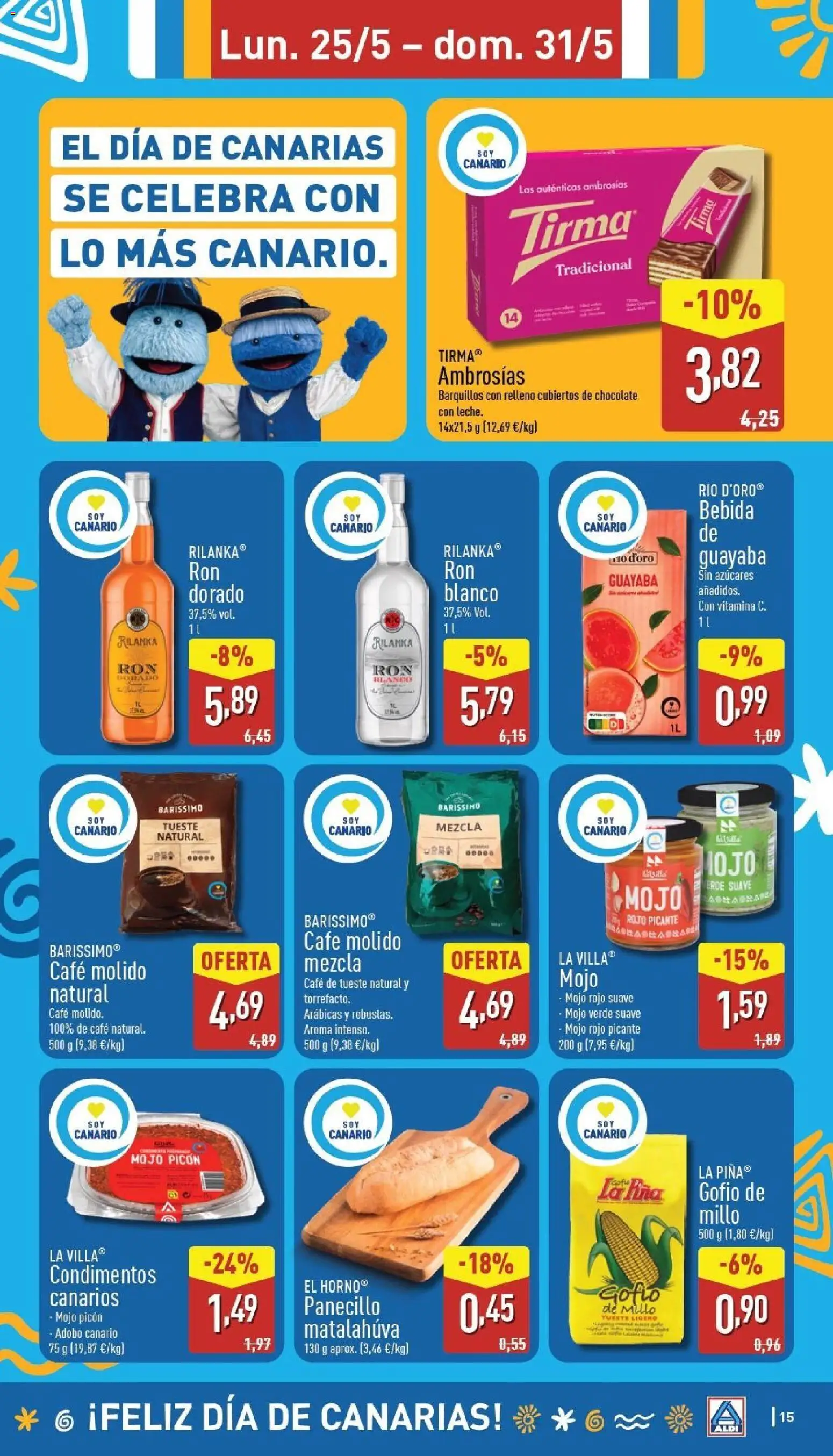 Aldi folleto Canarias │ válido desde el 25.05.2026 | Página: 15 | Productos: Ron, Café, Café molido, Μανέστρα