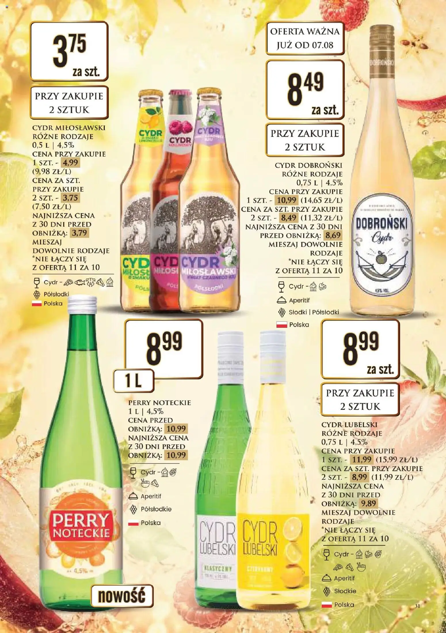 Dino gazetka alkoholowa od 07.08.2026 | Strona: 31 | Produkty: Cydr, Aperitif, Cydr Lubelski