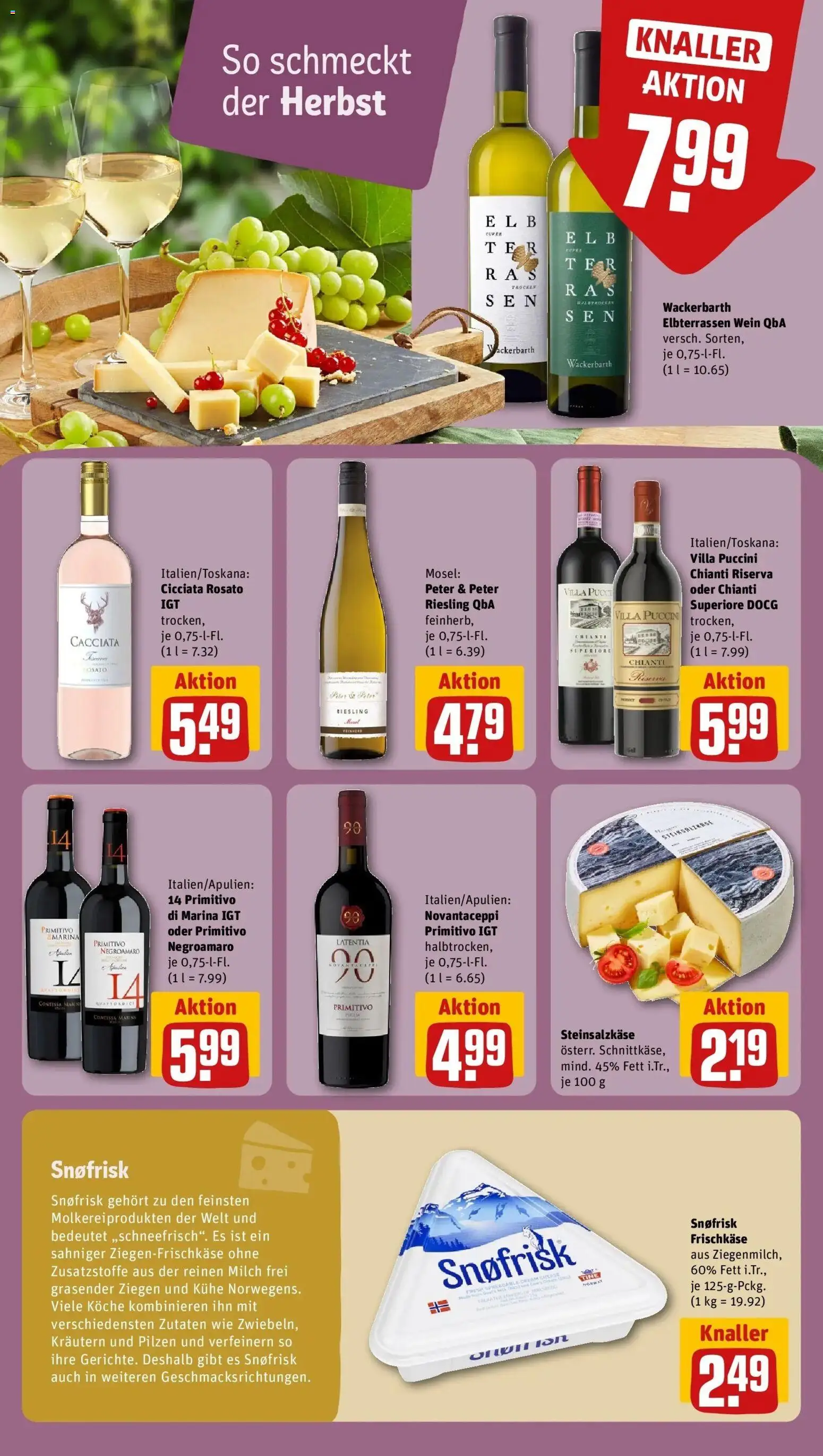 REWE Prospekt ab 31.08.2026 zum Blättern » Angebote | Seite: 17 | Produkte: Milch, Wein, Frischkase