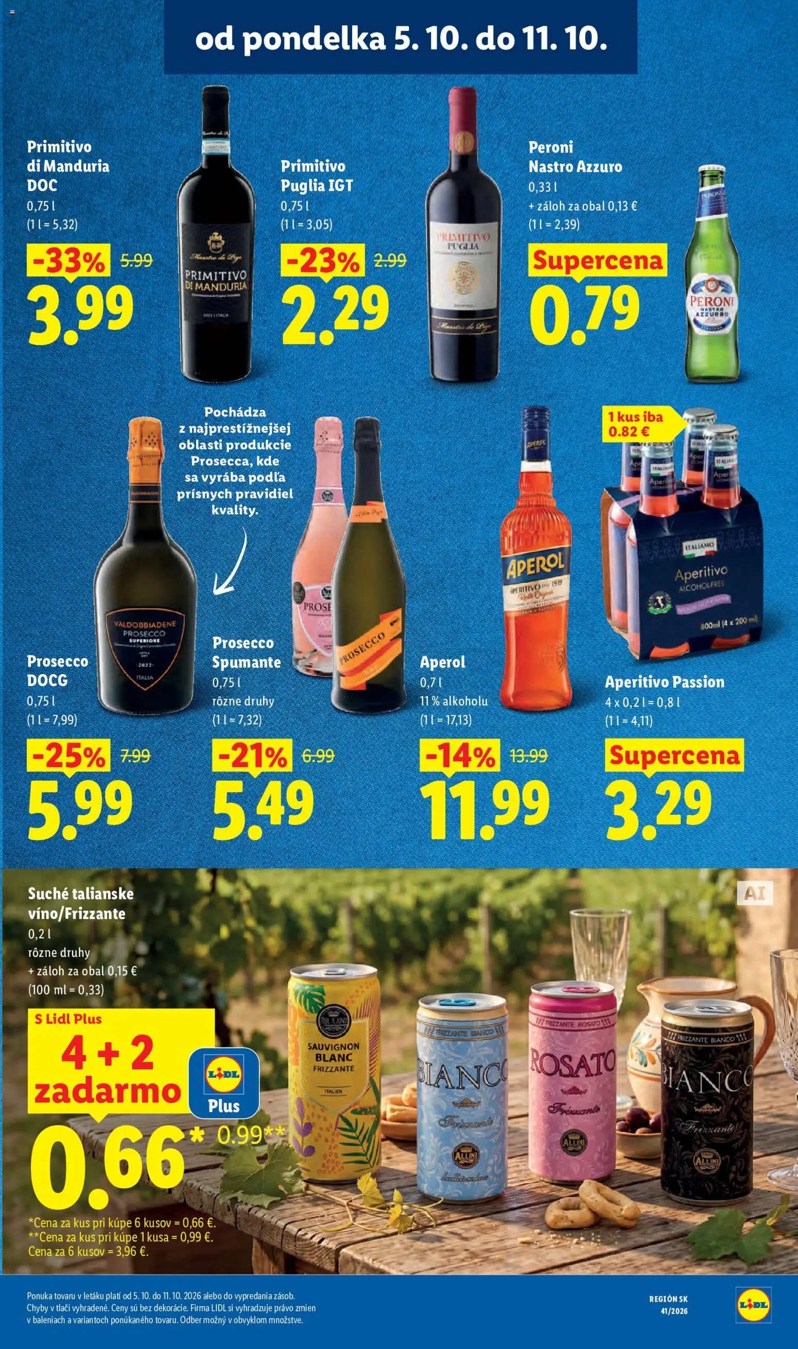 Nové Lidl akcie – leták je platný od 05.10.2026 | Strana: 29 | Produkty: Prosecco, Aperol