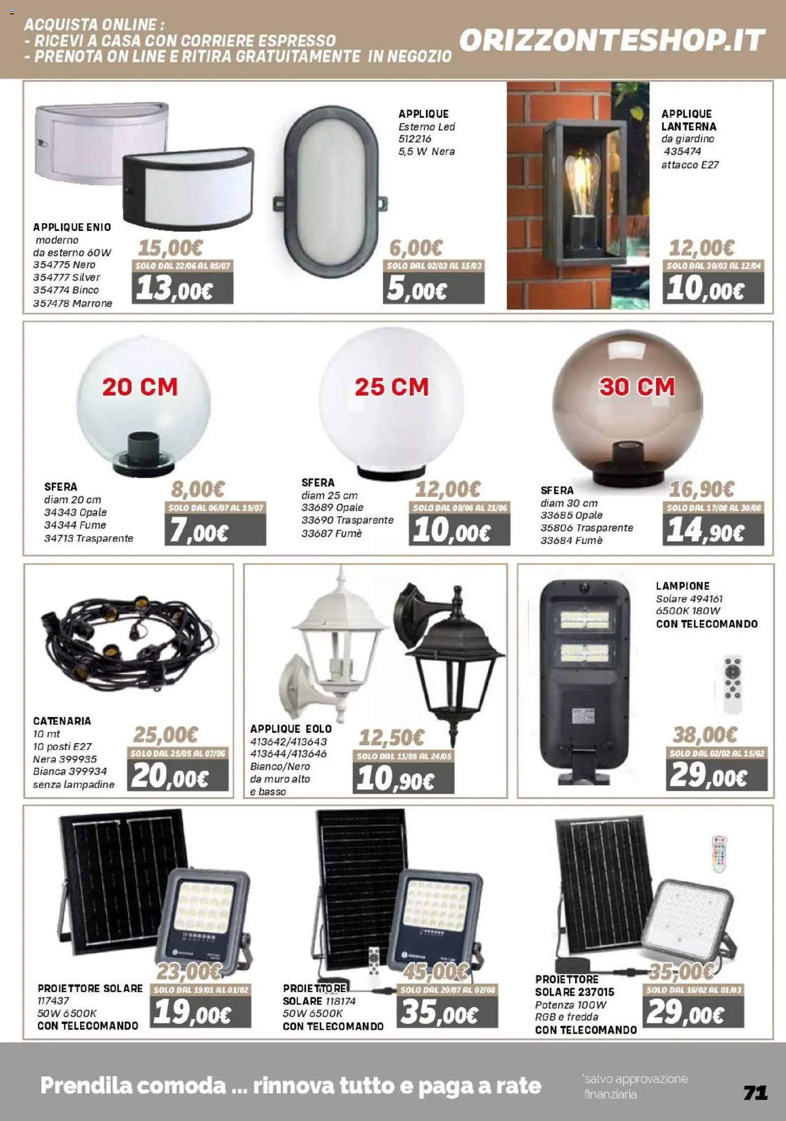 Volantino Orizzonte del 16.01.2026 | Pagina: 71 | Prodotti: Telecomando, Lanterna, Lampione