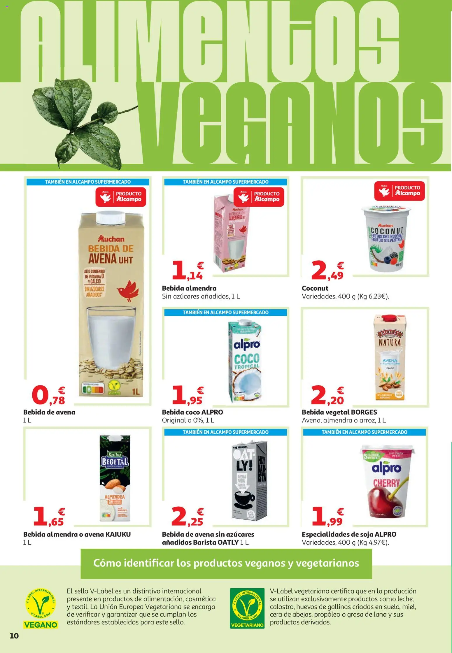 Alcampo HG Unico │ válido desde el 05.05.2026 | Página: 10 | Productos: Huevos, Τυρόπιτα, Bebida de almendras, Bebida de avena