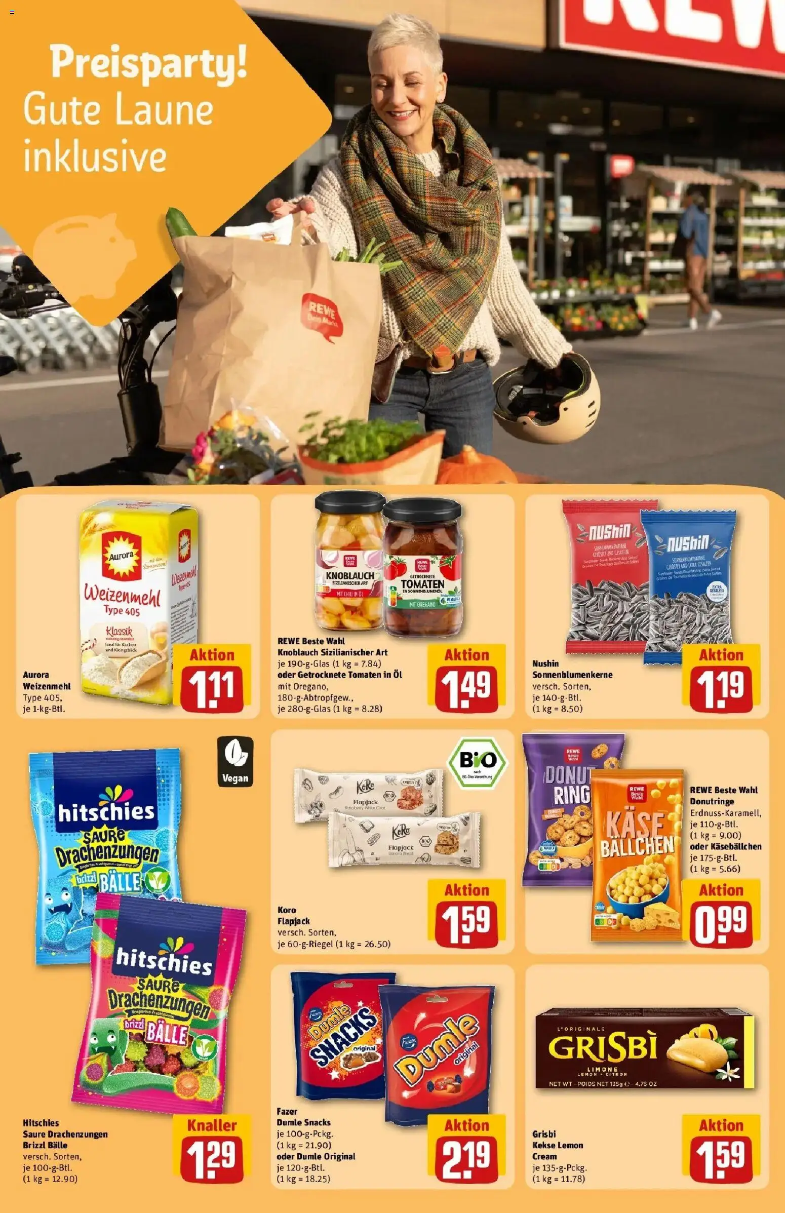 REWE Prospekt ab 31.08.2026 zum Blättern » Angebote | Seite: 16 | Produkte: Öl, Weizenmehl, Knoblauch, Kekse