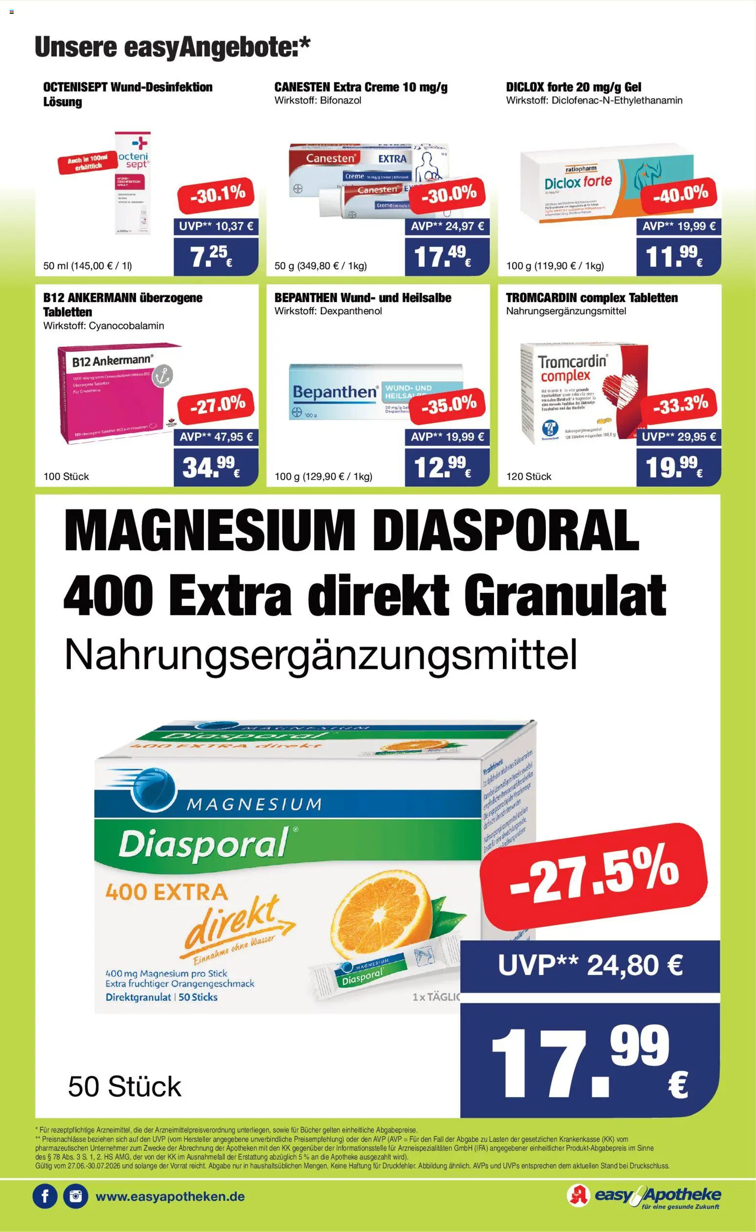 Easy Apotheke Prospekt – gültig ab 27.06.2026 | Seite: 2 | Produkte: Creme, Wasser