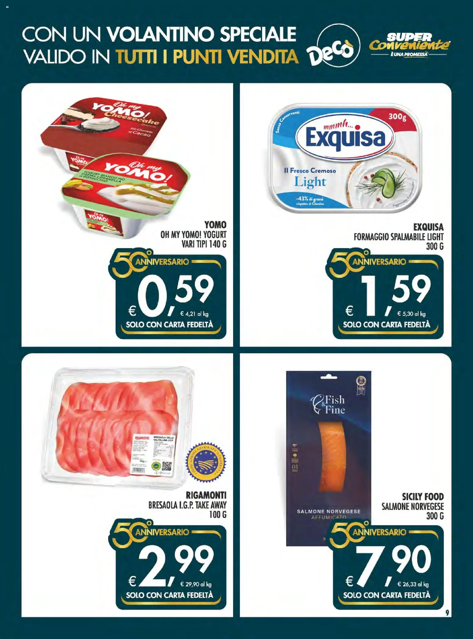Volantino SuperConveniente del 04.06.2026 | Pagina: 9 | Prodotti: Crema, Yogurt, Salmone, Formaggio