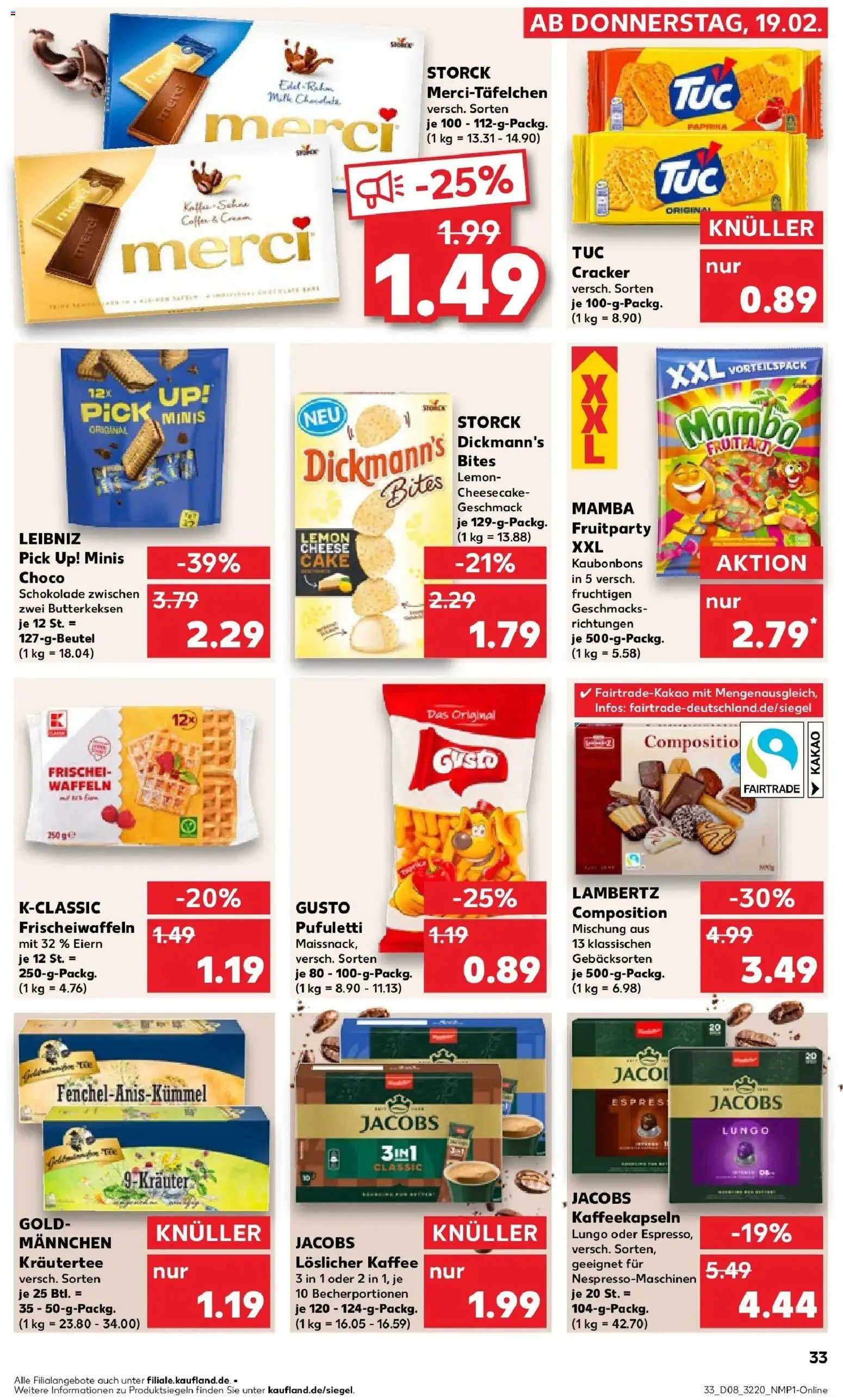Kaufland prospekt Zwickau	 – gültig ab 19.02.2026 | Seite: 41 | Produkte: Merci, Kaffee, Schokolade, Waffeln