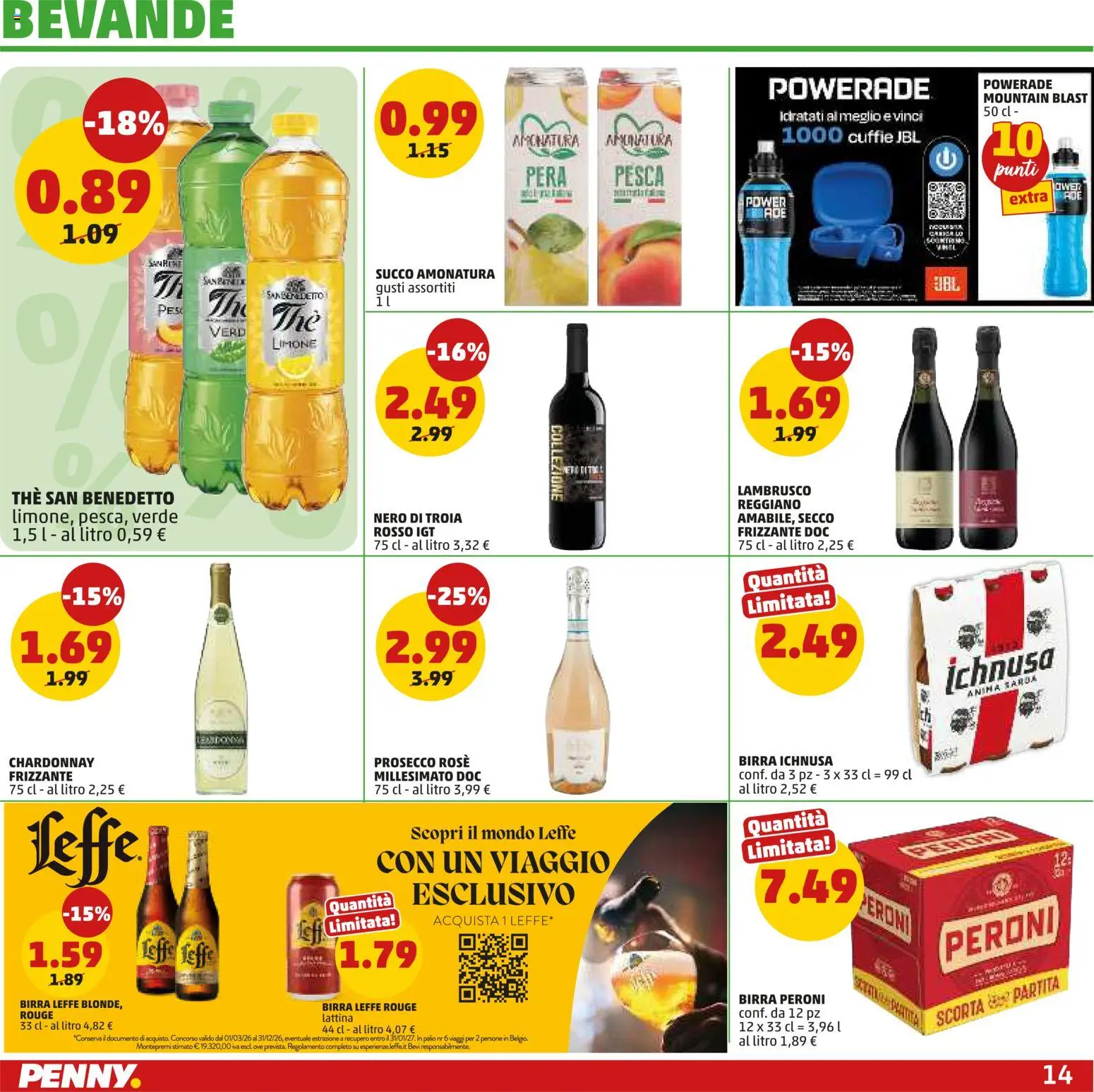 Volantino PENNY del 22/10/2026 | Pagina: 14 | Prodotti: Birra, Birra Leffe, Lambrusco, Birra Peroni